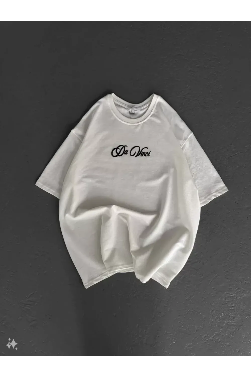 Unisex Baskılı Oversize T-Shirt - Beyaz