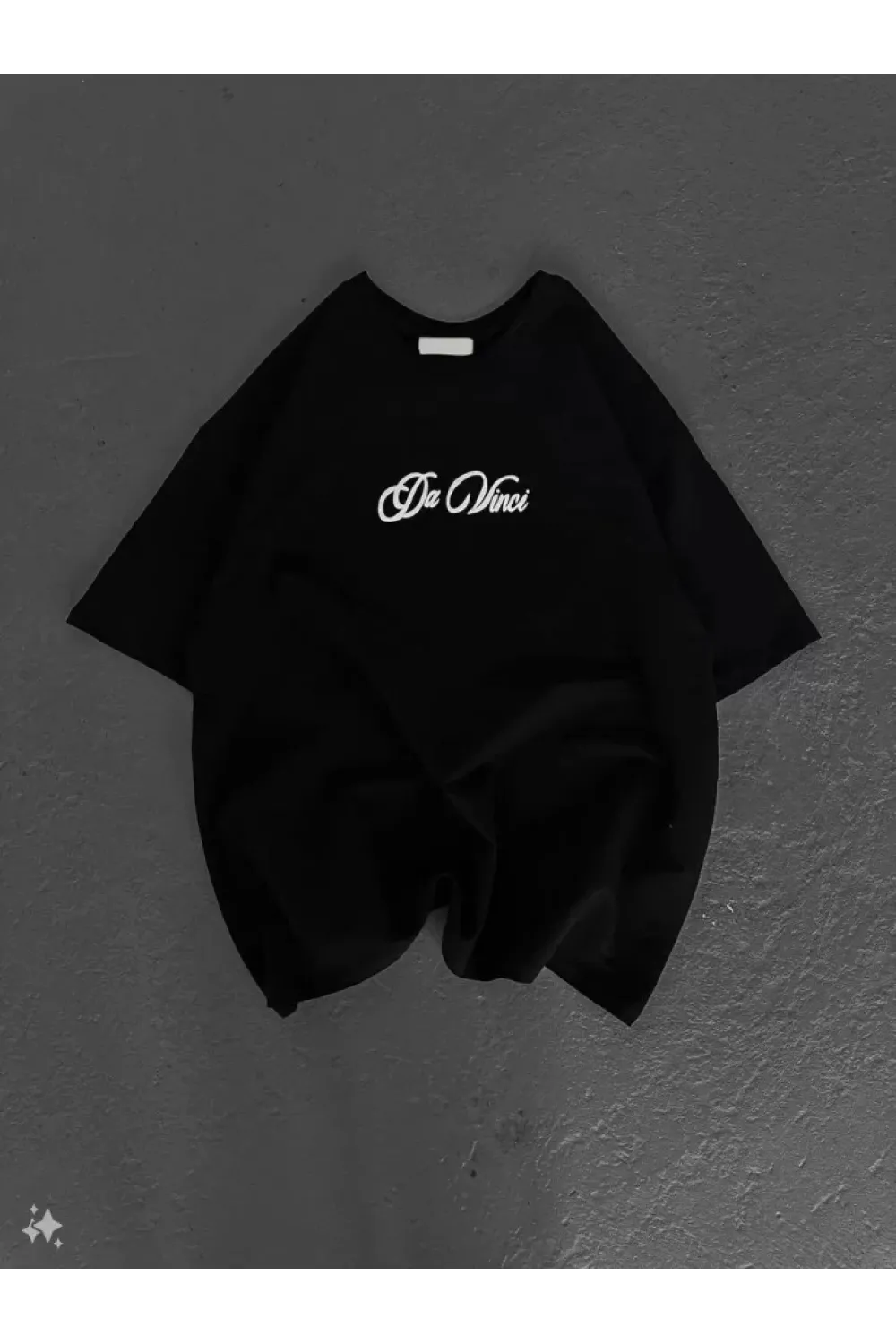 Unisex Baskılı Oversize T-Shirt - Siyah