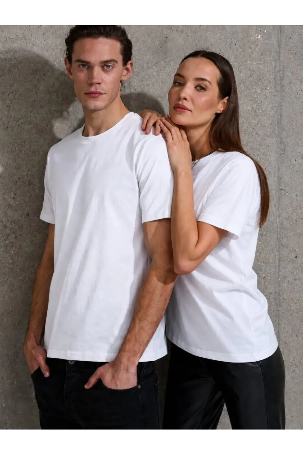 Unisex Kısa Kollu Bisiklet Yaka Basic Viskon Bluz