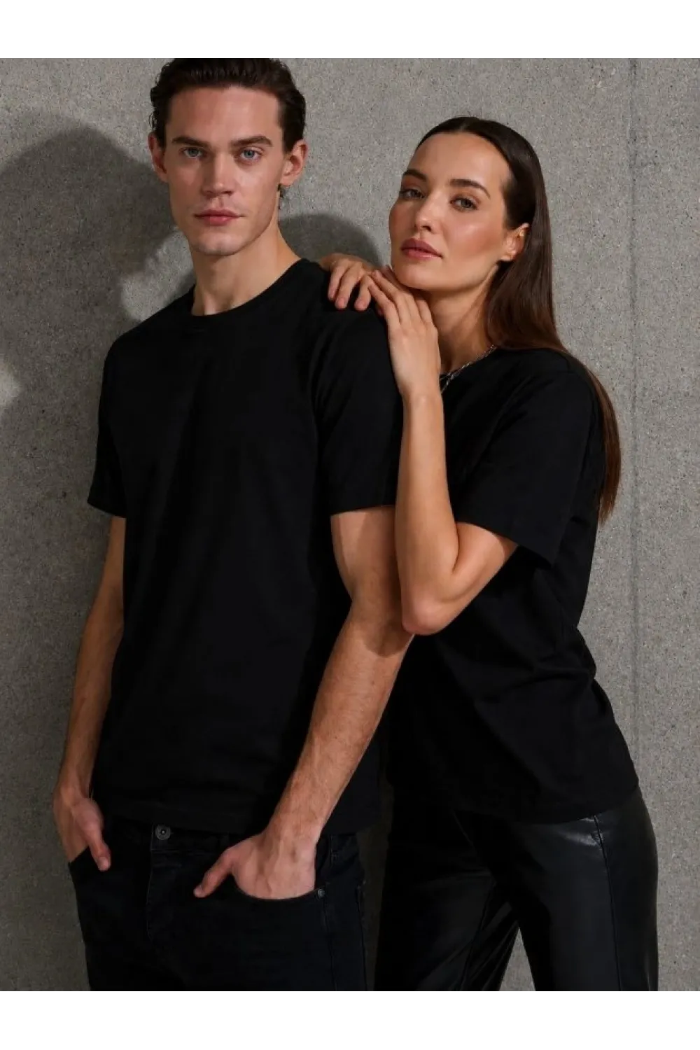 Unisex Kısa Kollu Bisiklet Yaka Basic Viskon Bluz