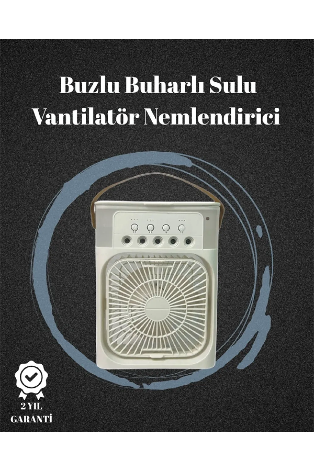 Usb Bağlantılı 3ü 1 Arada Nemlendirici Mini Klima Fan | 7 Renk Işıklı
