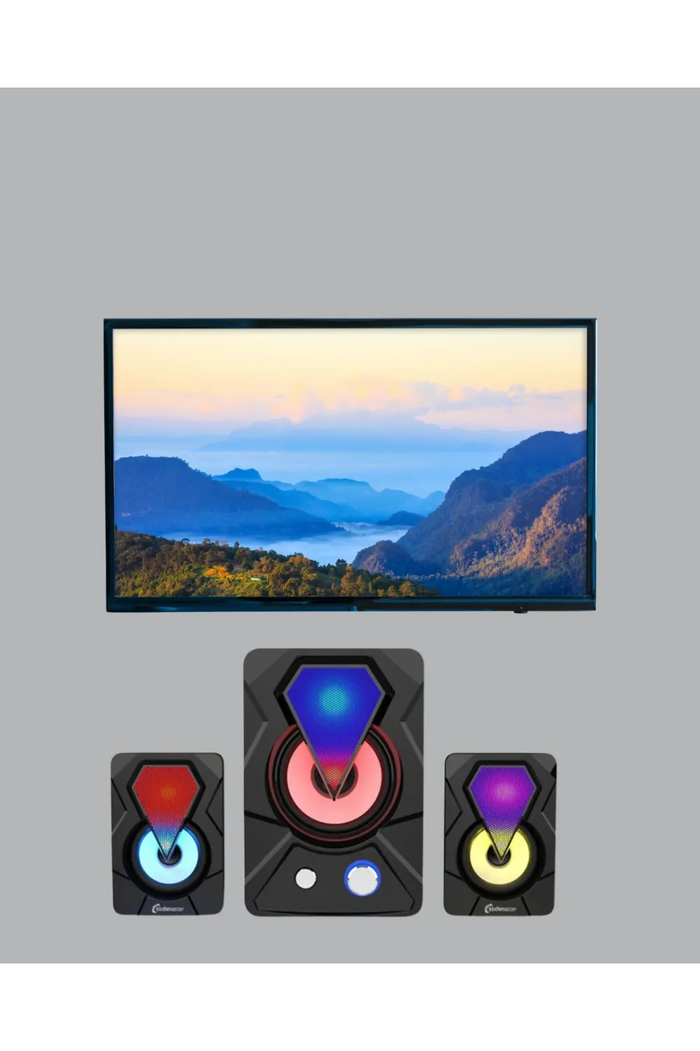 Usb Bağlantılı Rgb 2.1 Hoparlör Seti Derin Bas Ve Renkli Işık