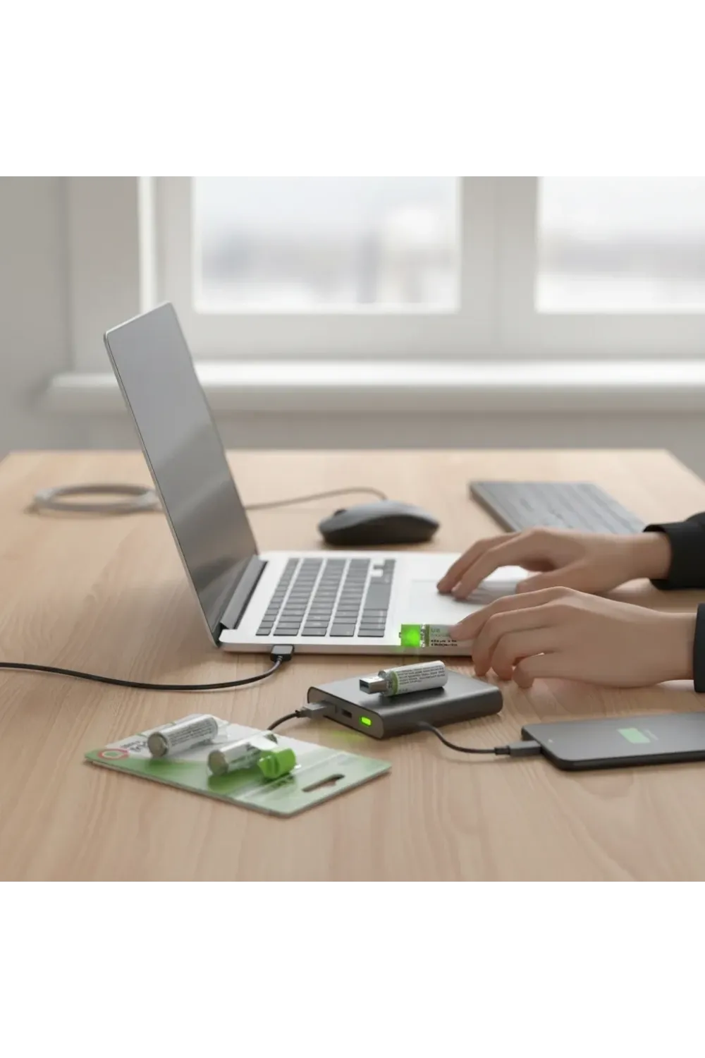 Usb ile Şarj Olabilen 2 li 1450 mah Lityum Kalın Şarjlı Kalem Pil
