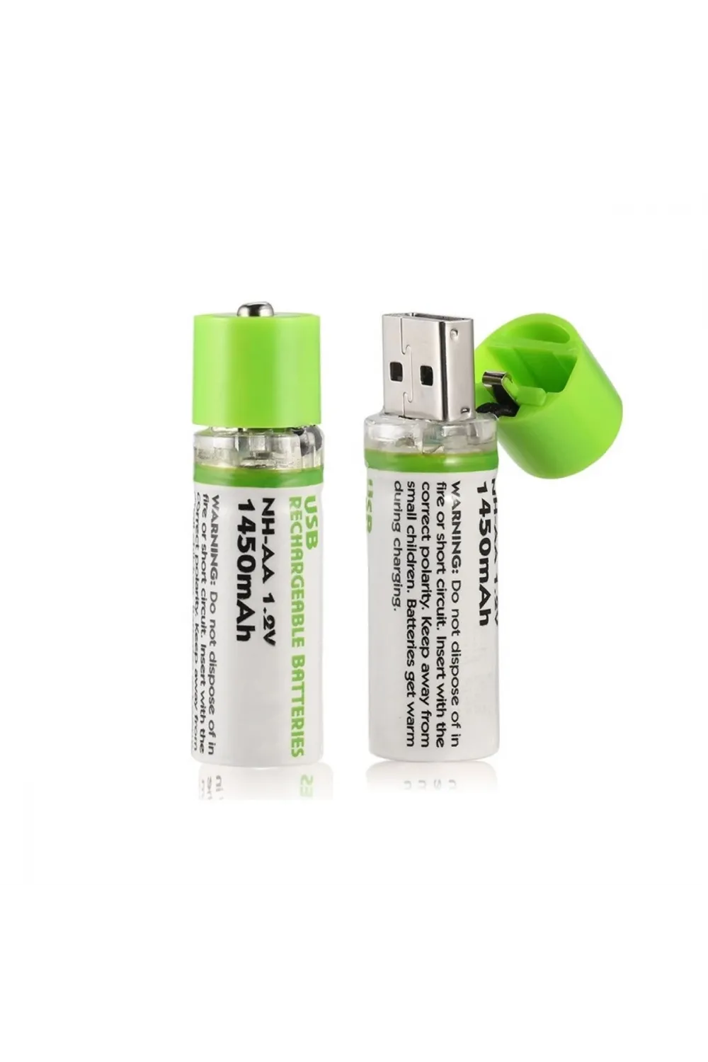 Usb ile Şarj Olabilen 2 li 1450 mah Lityum Kalın Şarjlı Kalem Pil