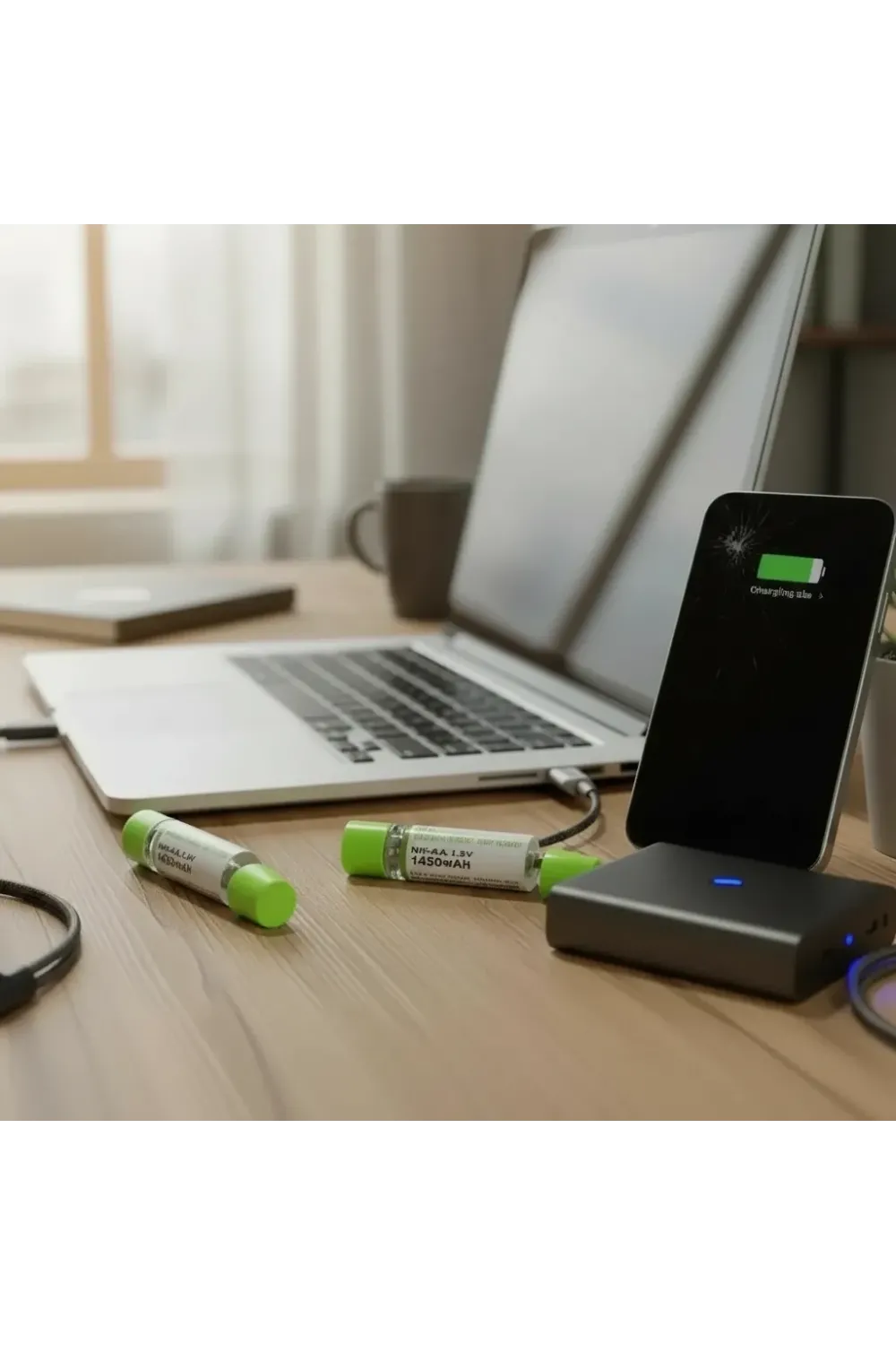 Usb ile Şarj Olabilen 2 li 1450 mah Lityum Kalın Şarjlı Kalem Pil
