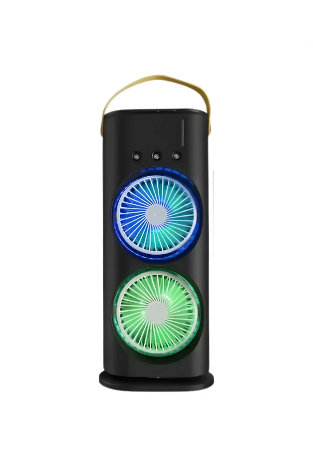 Usb Şarjlı Çift Başlıklı Buharlı Masaüstü Fan Sessiz Serinletici Işıklı Fan