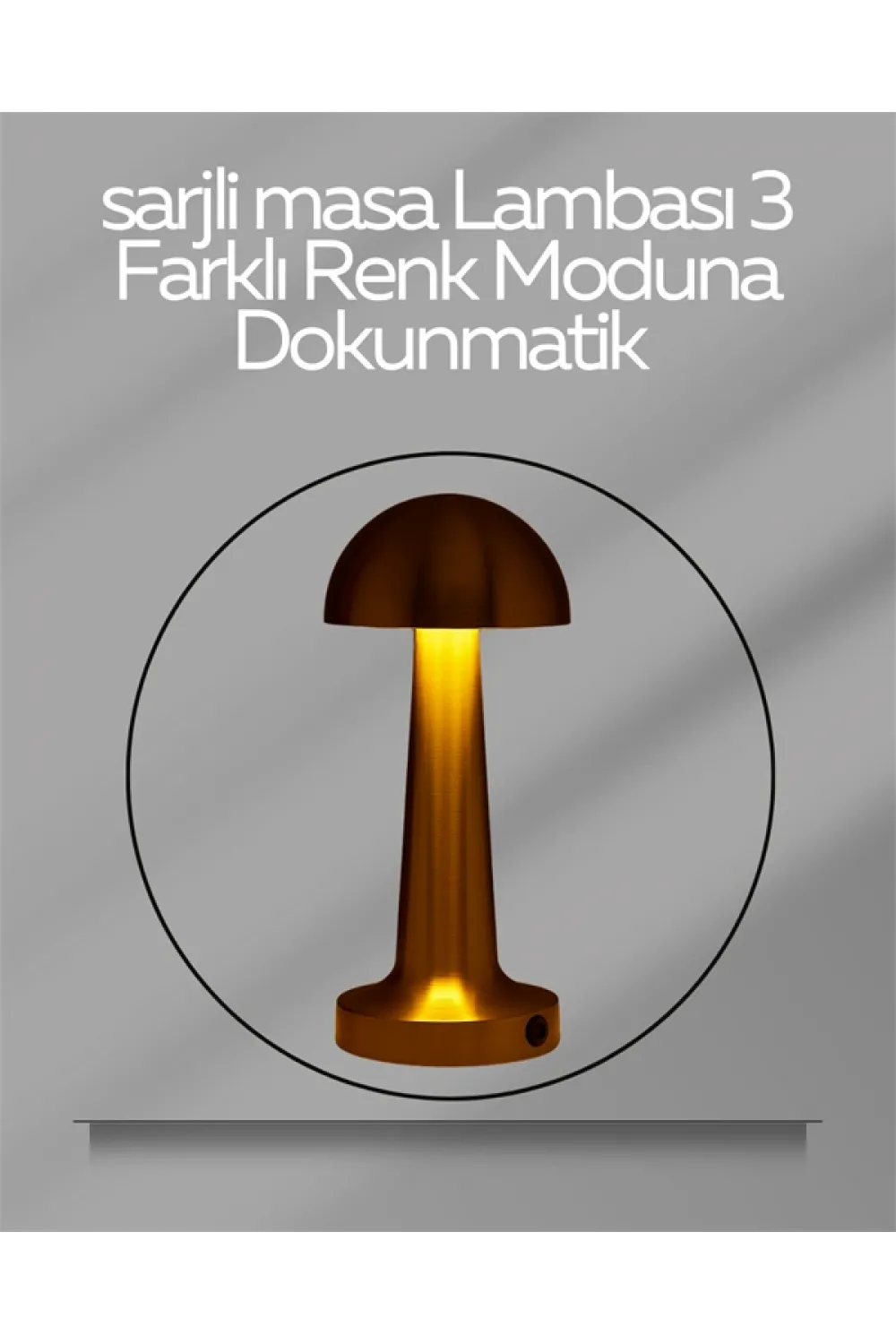 Usb Şarjlı Dokunmatik Led Masa Lambası – 3 Renk Modu & Dimmer