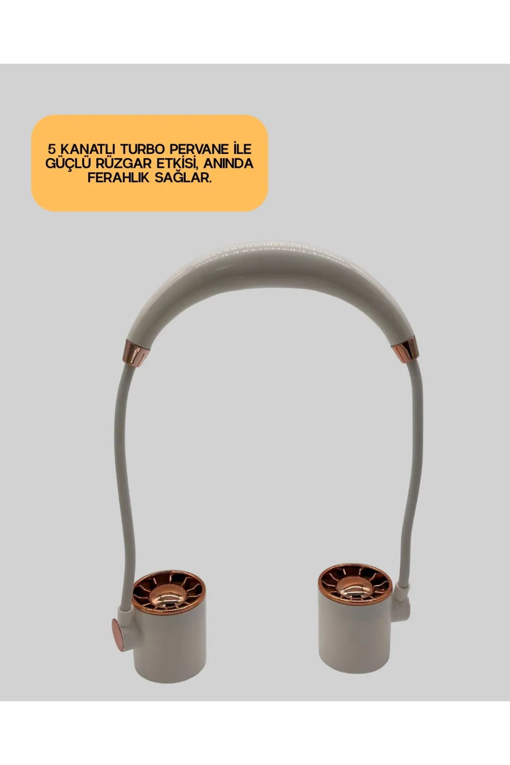 Usb Şarjlı Katlanabilir Mini Boyun Fanı 1–3 Saat Kullanım