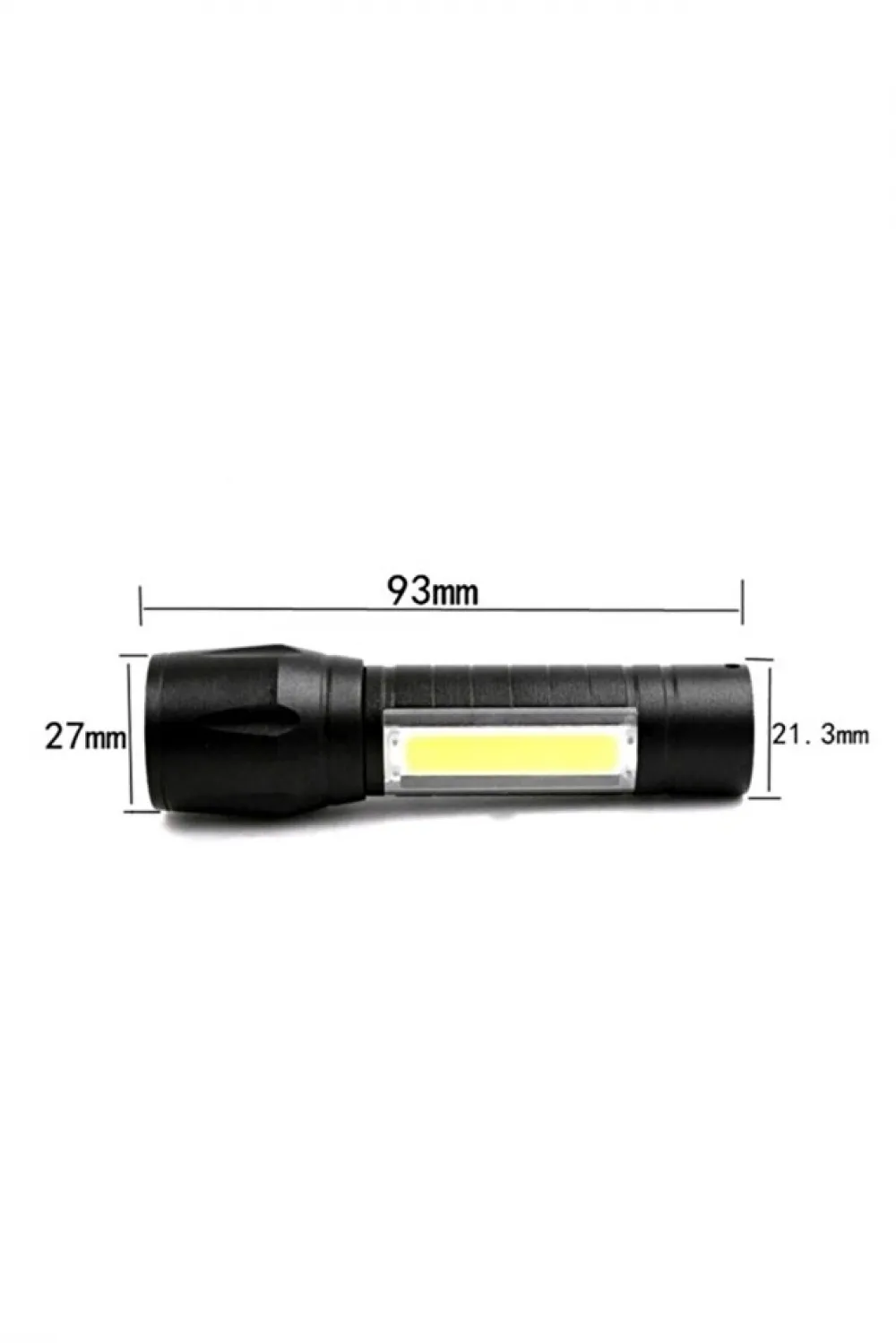 Usb Şarjlı Zoomlu Mini El Feneri Q5 Güçlü Işık Yan Cob Led Sos Mod Kutulu Taşınabilir
