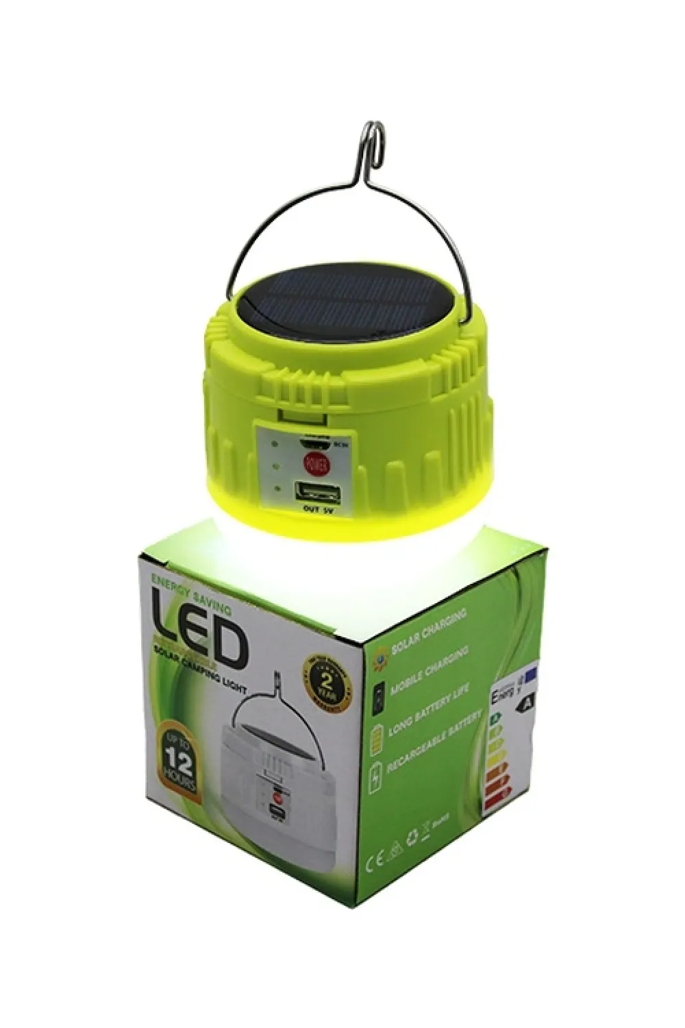 Usb - Solar Şarjlı Askılı Kamp Lambası - Powerbank