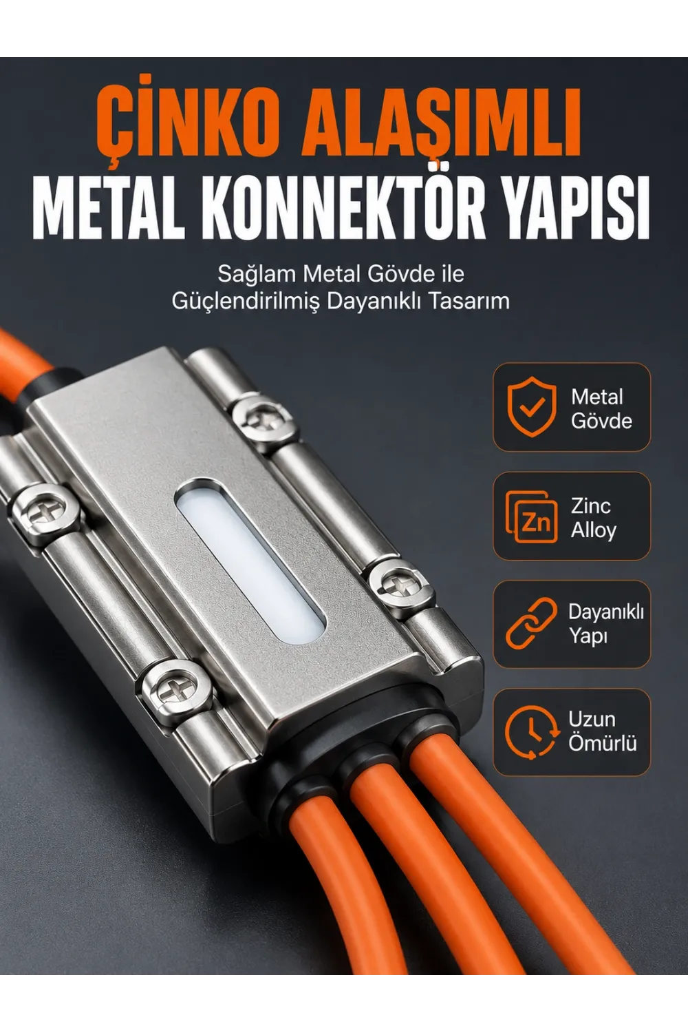 Usb Type-c, Lightning Ve Micro Usb Uyumlu 3ü 1 Arada Hızlı Şarj Kablosu