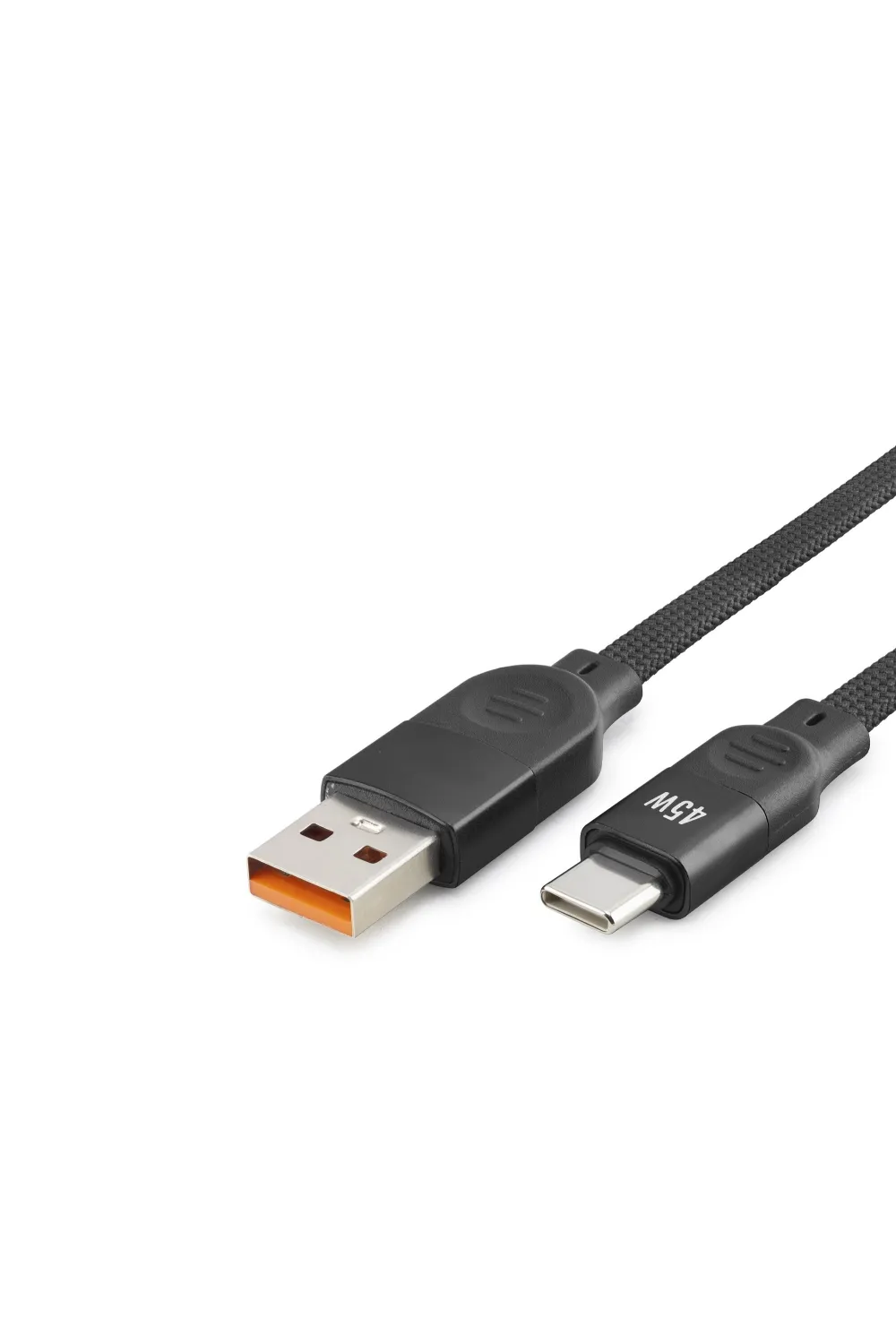Usb Type-c Şarj Ve Data Kablosu 45W 1 M Örgülü Siyah ND1102