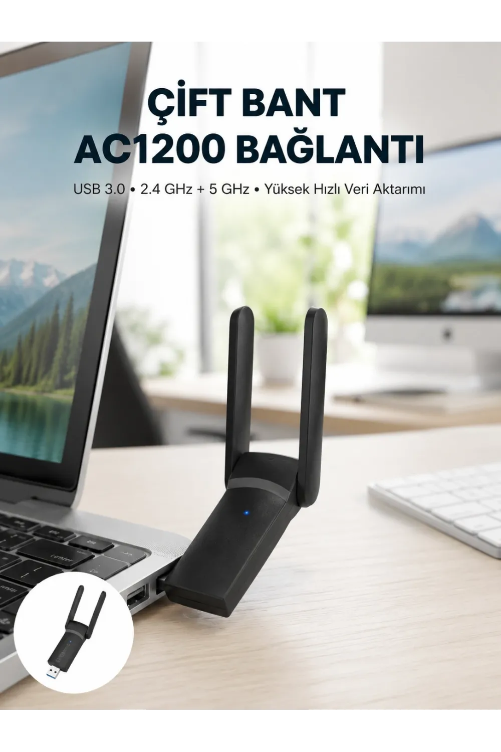 Usb Wifi Adaptör – 1200 Mbps Hız