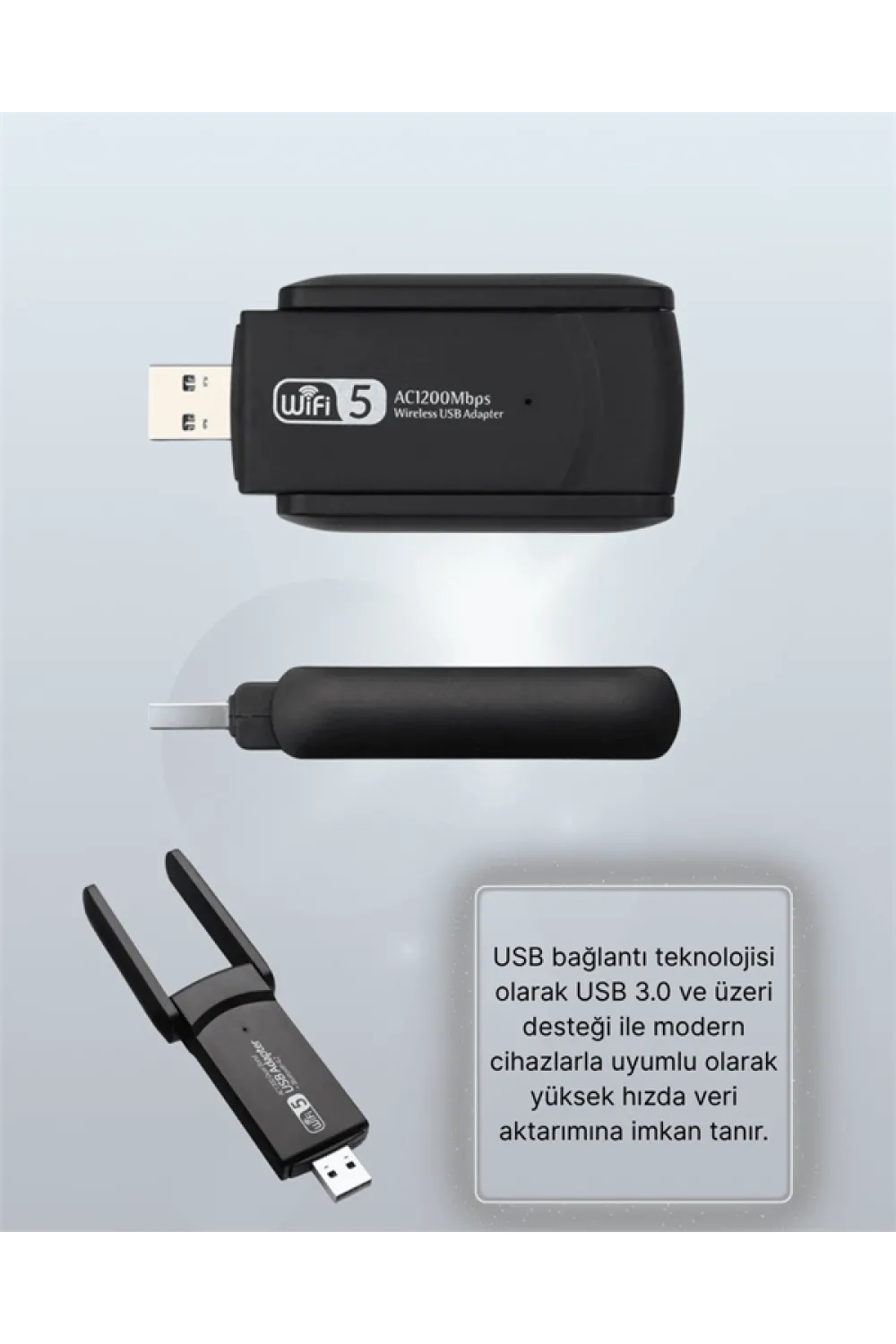 USB WiFi Adaptör – 1200 Mbps Hız