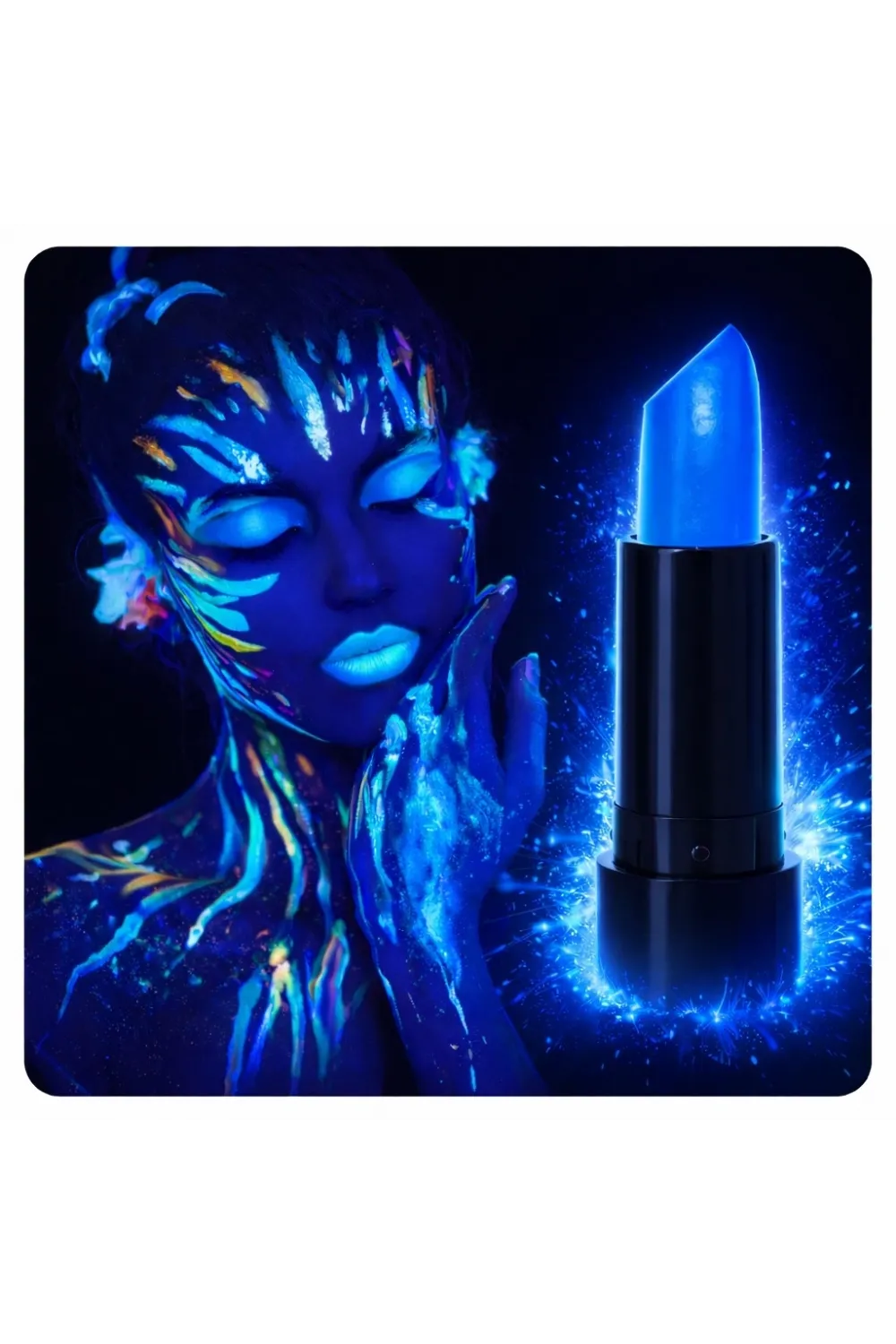 Uv Neon Mavi Ruj – Karanlıkta Parlayan Makyaj Boyası