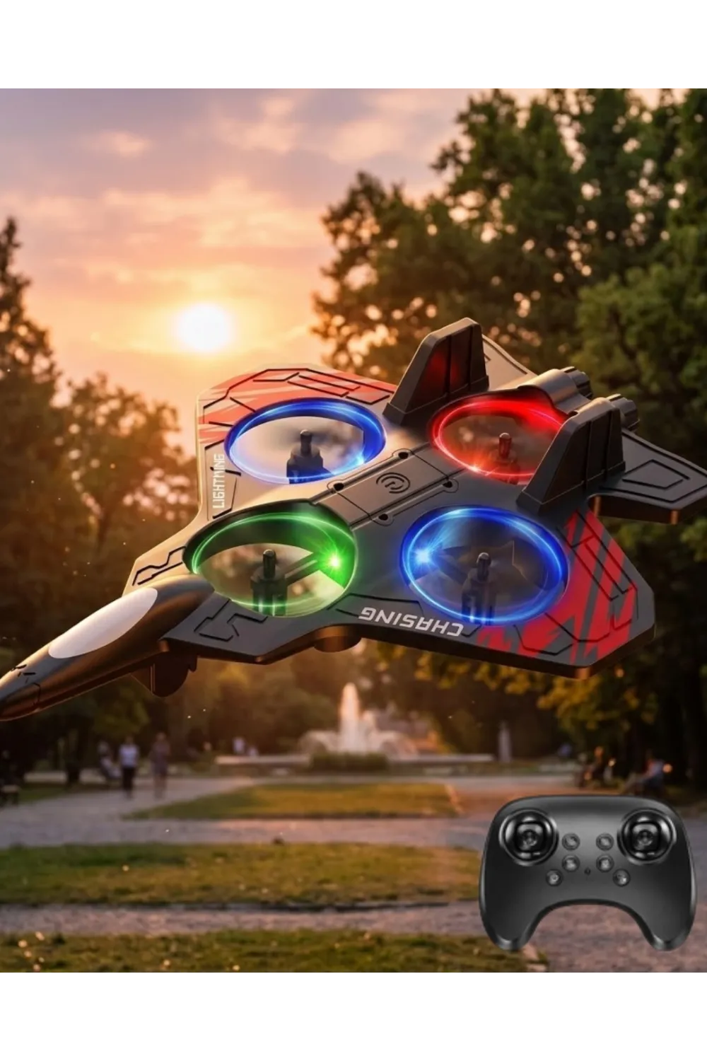 Uzaktan Kumandalı Drone Uçak Led Işıklı 360 Derece Akrobatik Hareket Özellikli