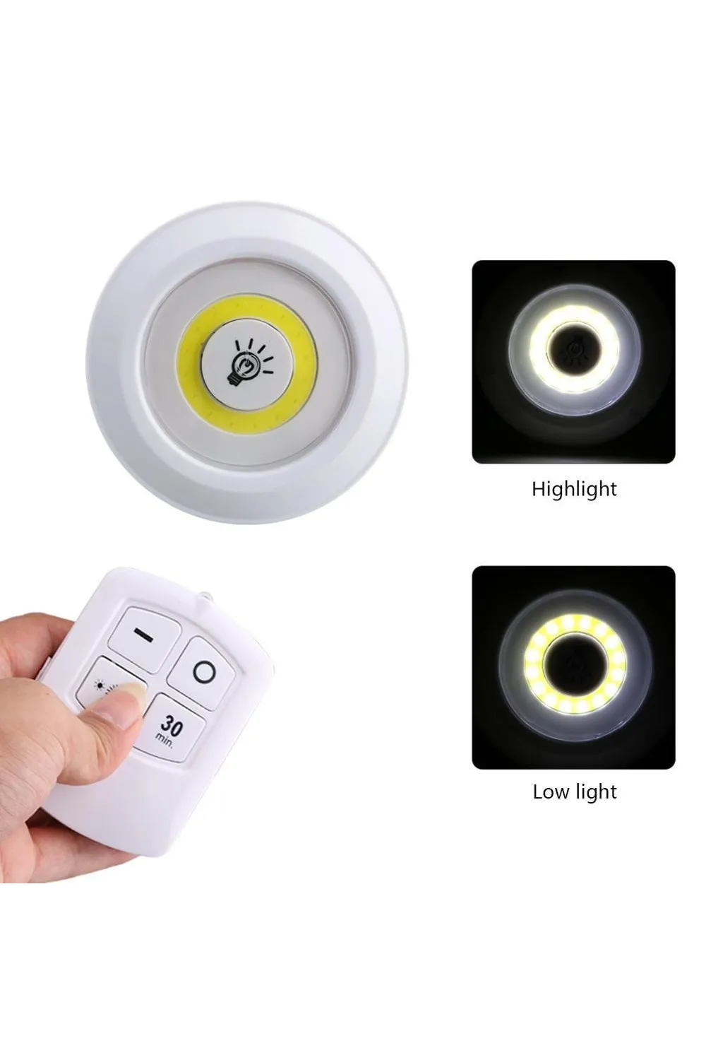 Uzaktan Kumandalı Yapışkanlı 3’lü Led Spot Lamba