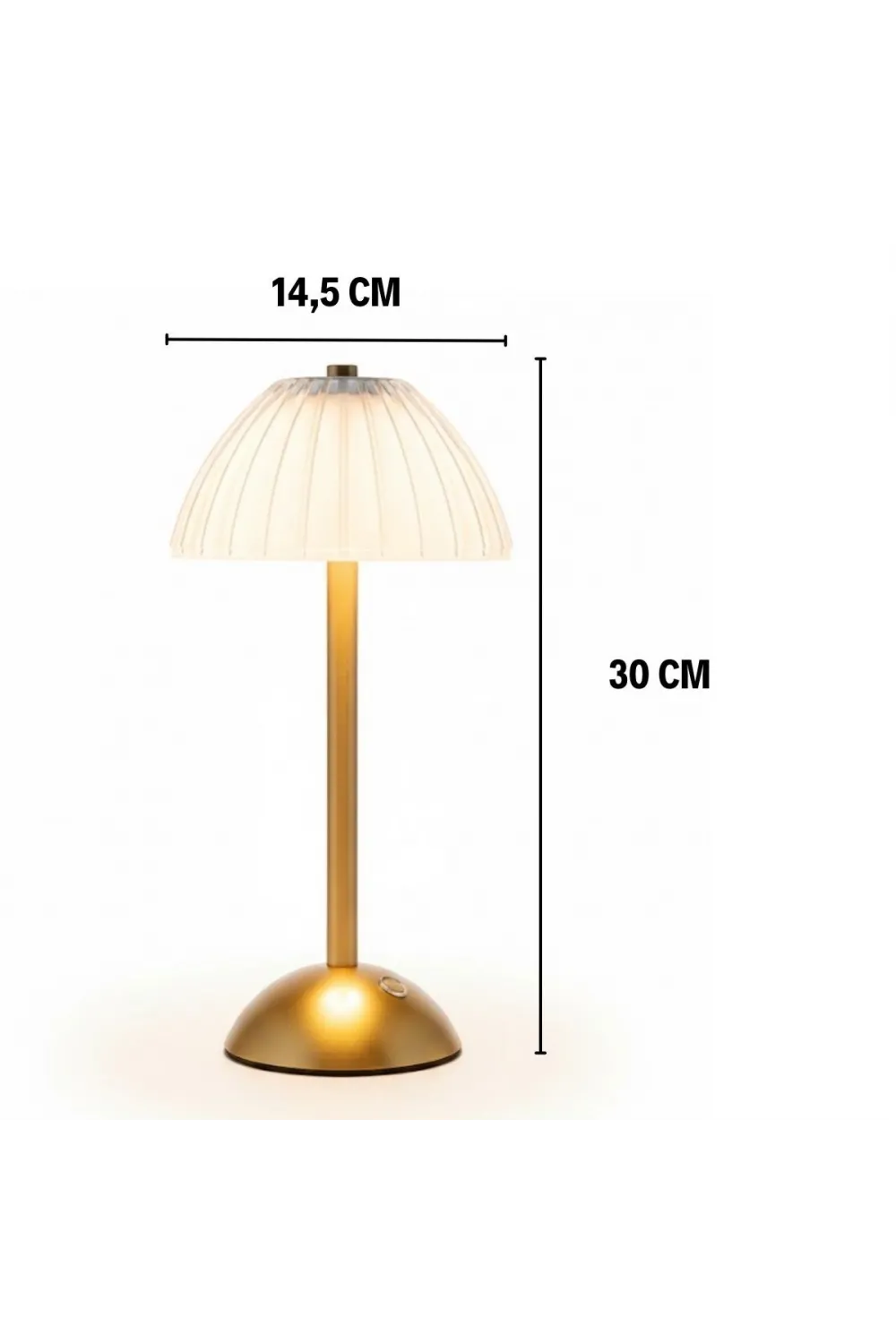 Uzun Mantar çizgili Model Led Masa Lambası – Dokunmatik, 3 Renk Işık Modlu, Şarjlı Dekoratif Gece Lambası