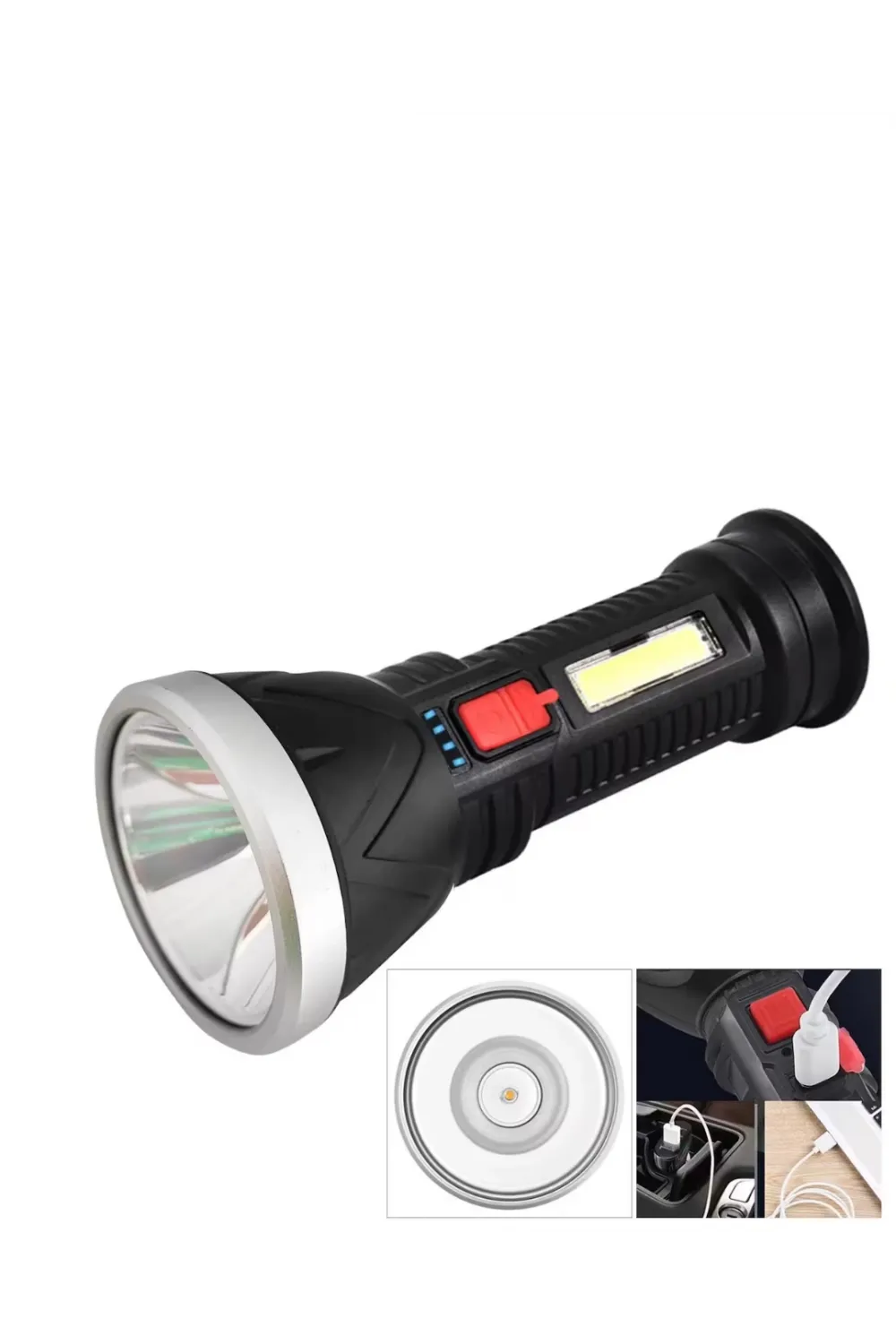 Uzun Menzilli Işıldak Şarjlı 9 Led 4 Kademeli Aydınlatma
