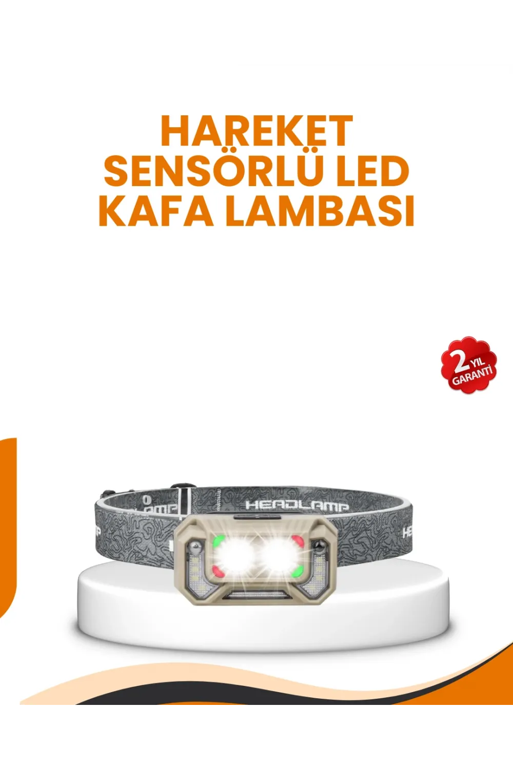 Uzun Menzilli Sensörlü Led Kafa Lambası Kamp Ve Yürüyüş