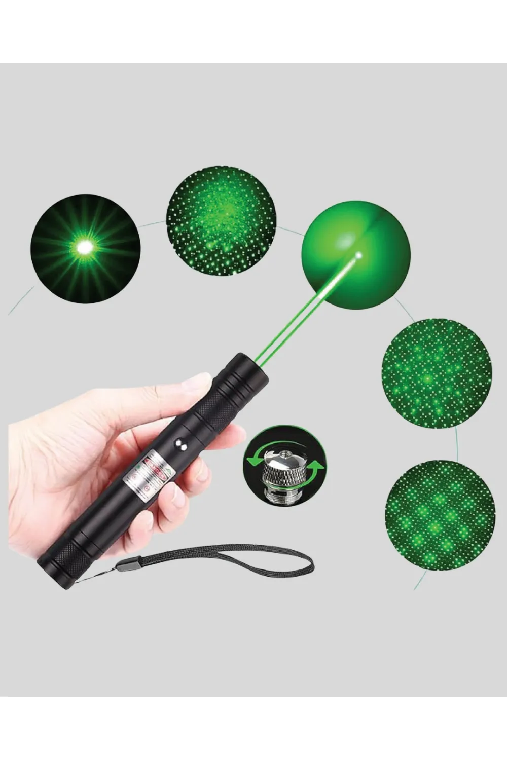 Uzun Mesafe Görünürlüklü Yeşil Lazer Pointer Şarjlı