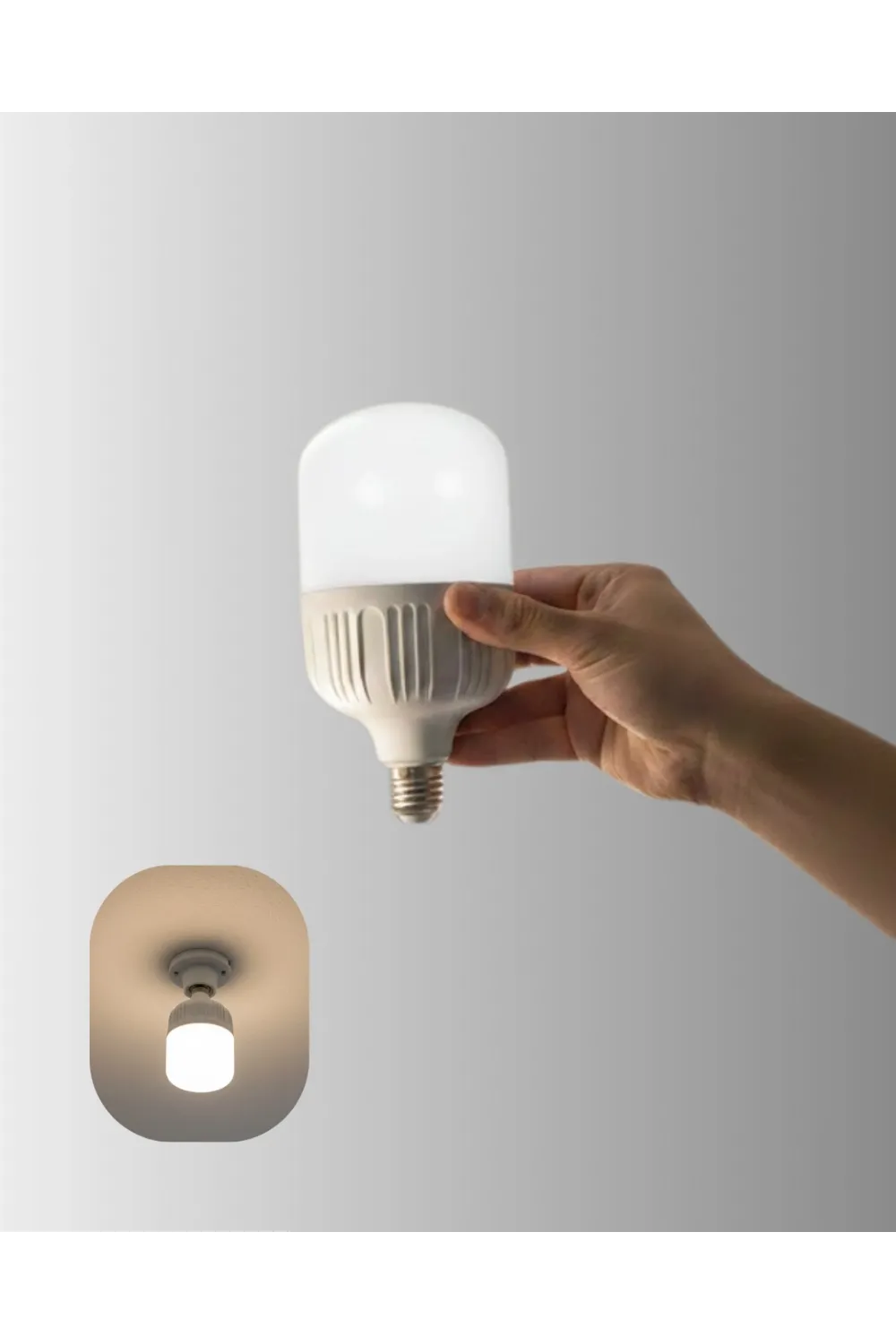 Uzun Ömürlü Şarjlı Led Ampul 30 Watt Güçlü Aydınlatma
