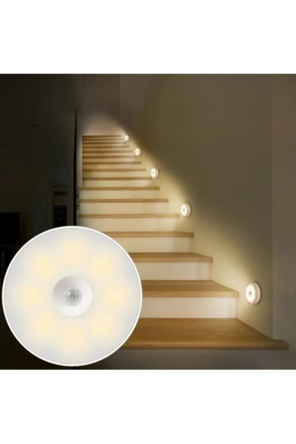 V009 Hareket Sensörlü Usb Şarjlı Led Işık Lambaoda, Mutfak, Salon Ve Merdiven Işıklandırma