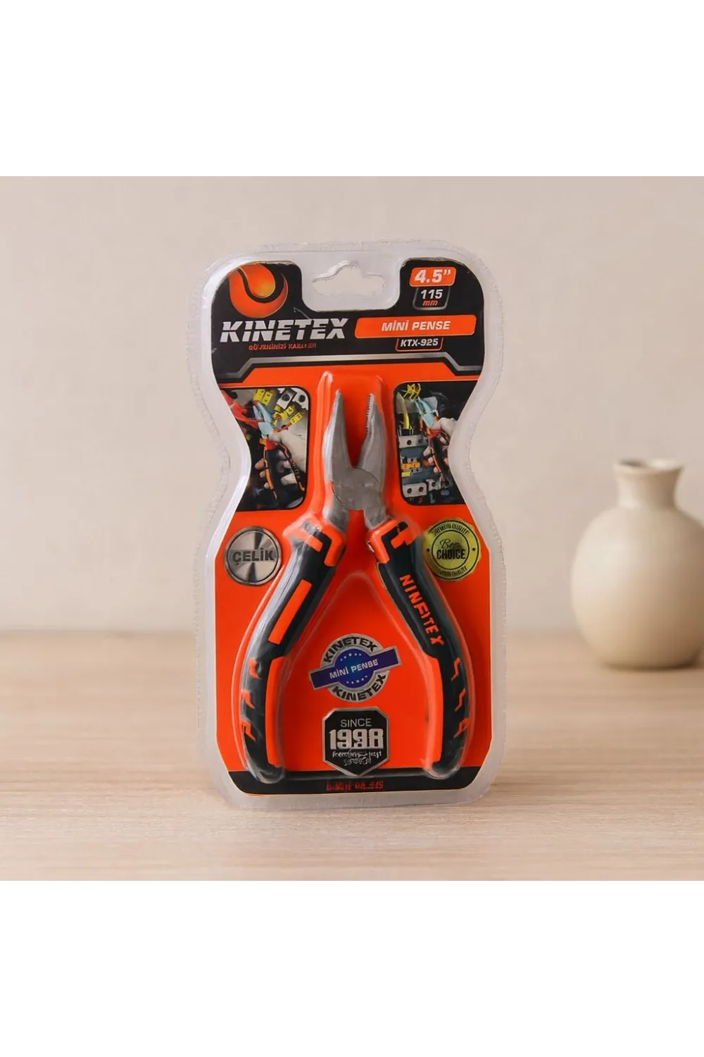 Vakumlu Mini Çelik Pense 115 mm (Yaylı)