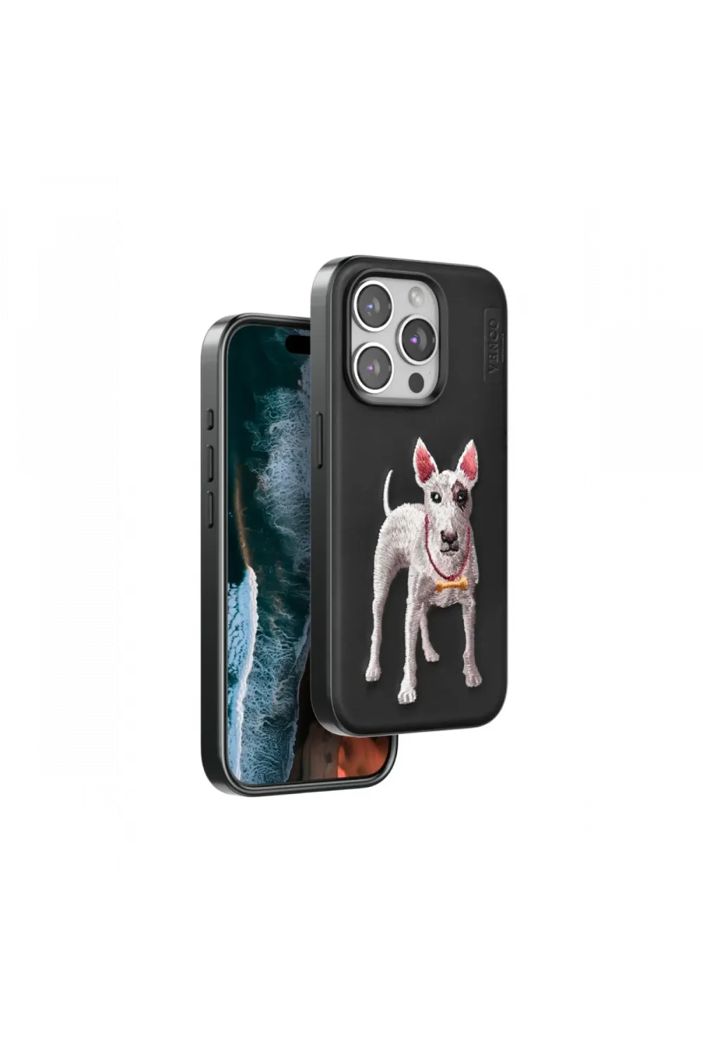 Venco Apple iPhone 15 Pro Max Perma Desenli Kapak - Siyah