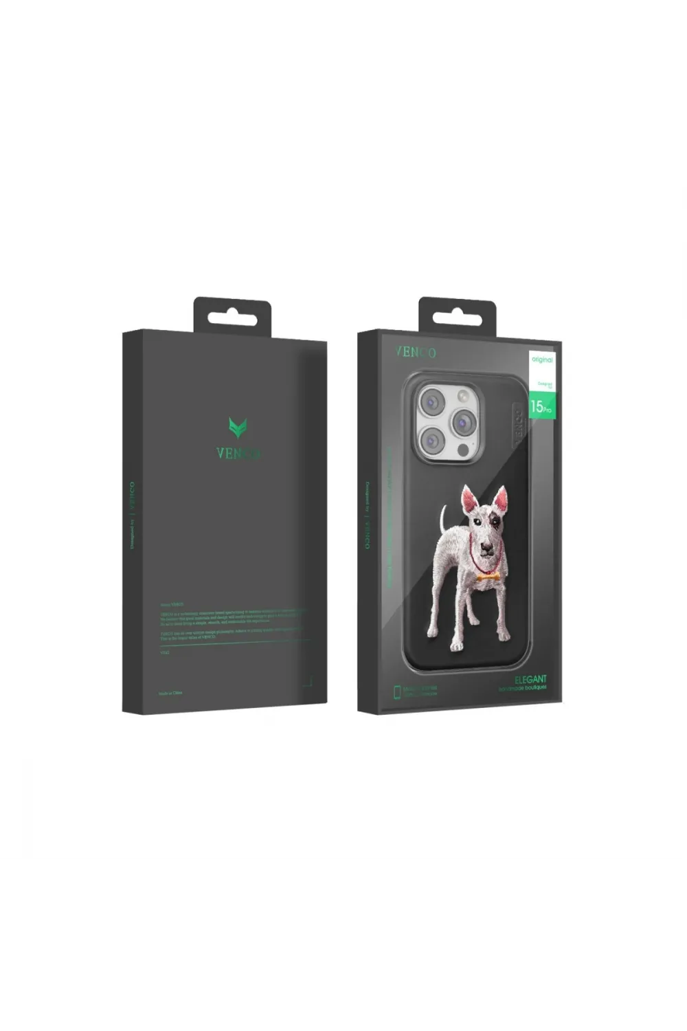 Venco Apple İphone 15 Pro Max Perma Desenli Kapak - Siyah