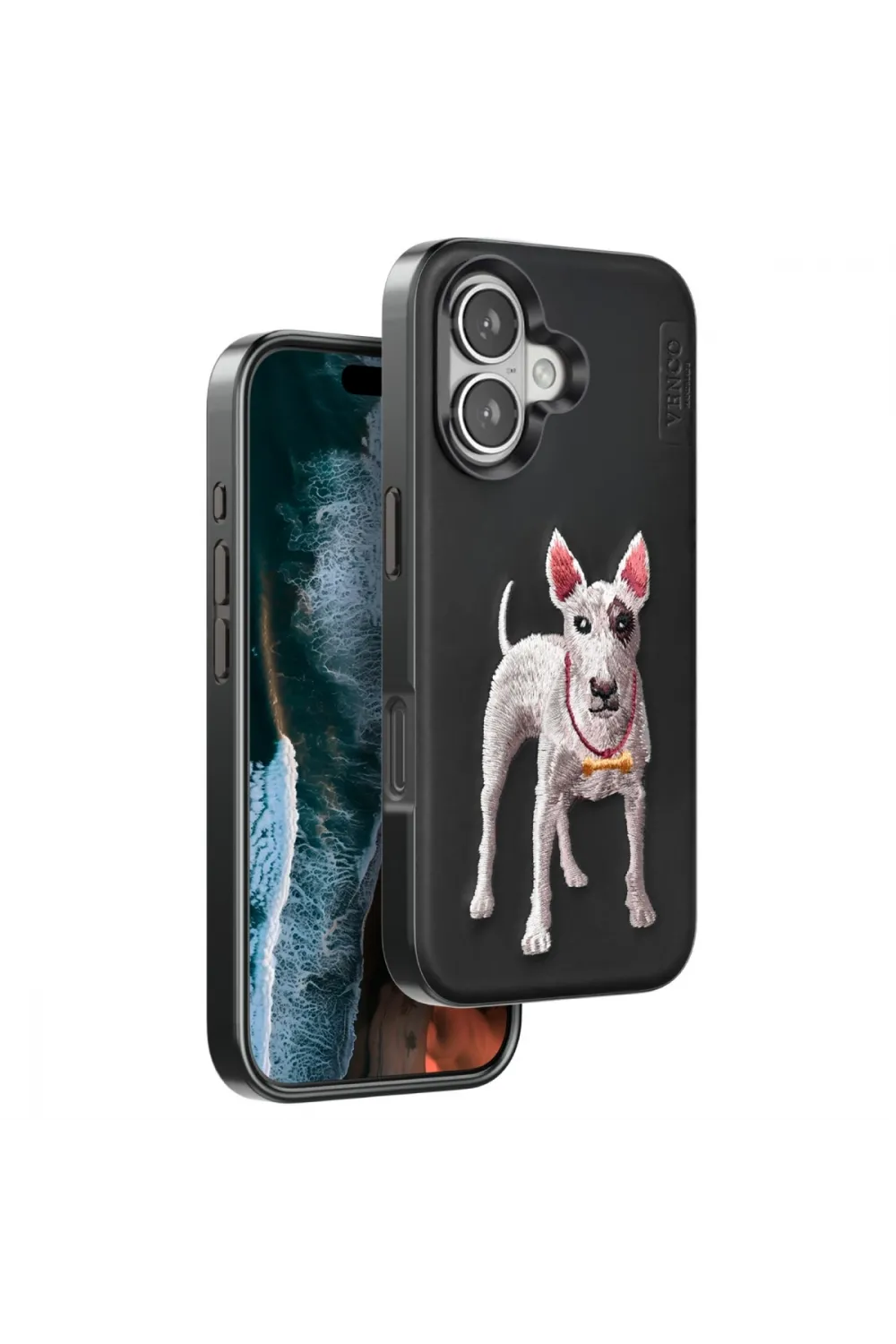 Venco Apple İphone 16 Perma Desenli Kapak - Siyah