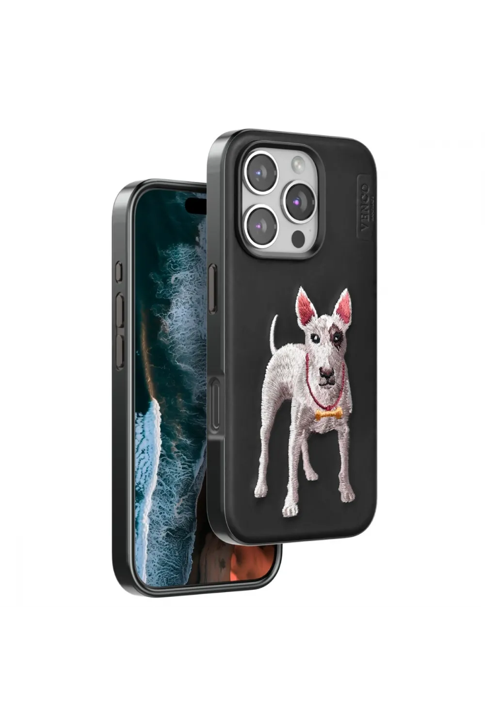 Venco Apple İphone 16 Pro Perma Desenli Kapak - Siyah