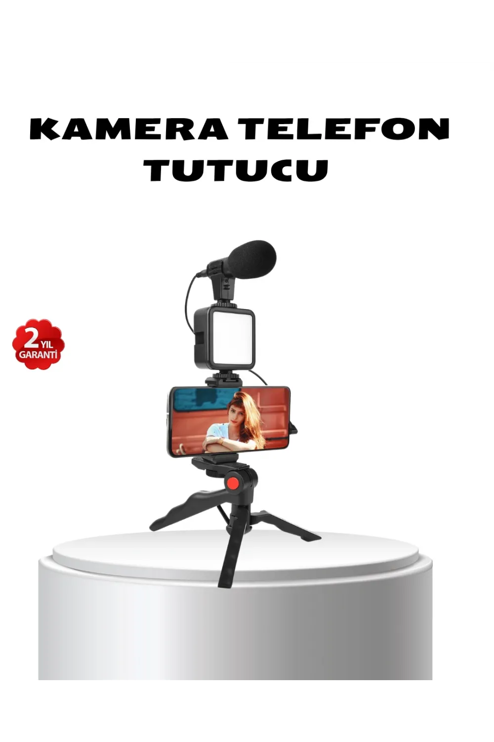 Video Çekim Kiti Tripod Led Işık Harici Mikrofon Ve Bluetooth Kumanda Seti