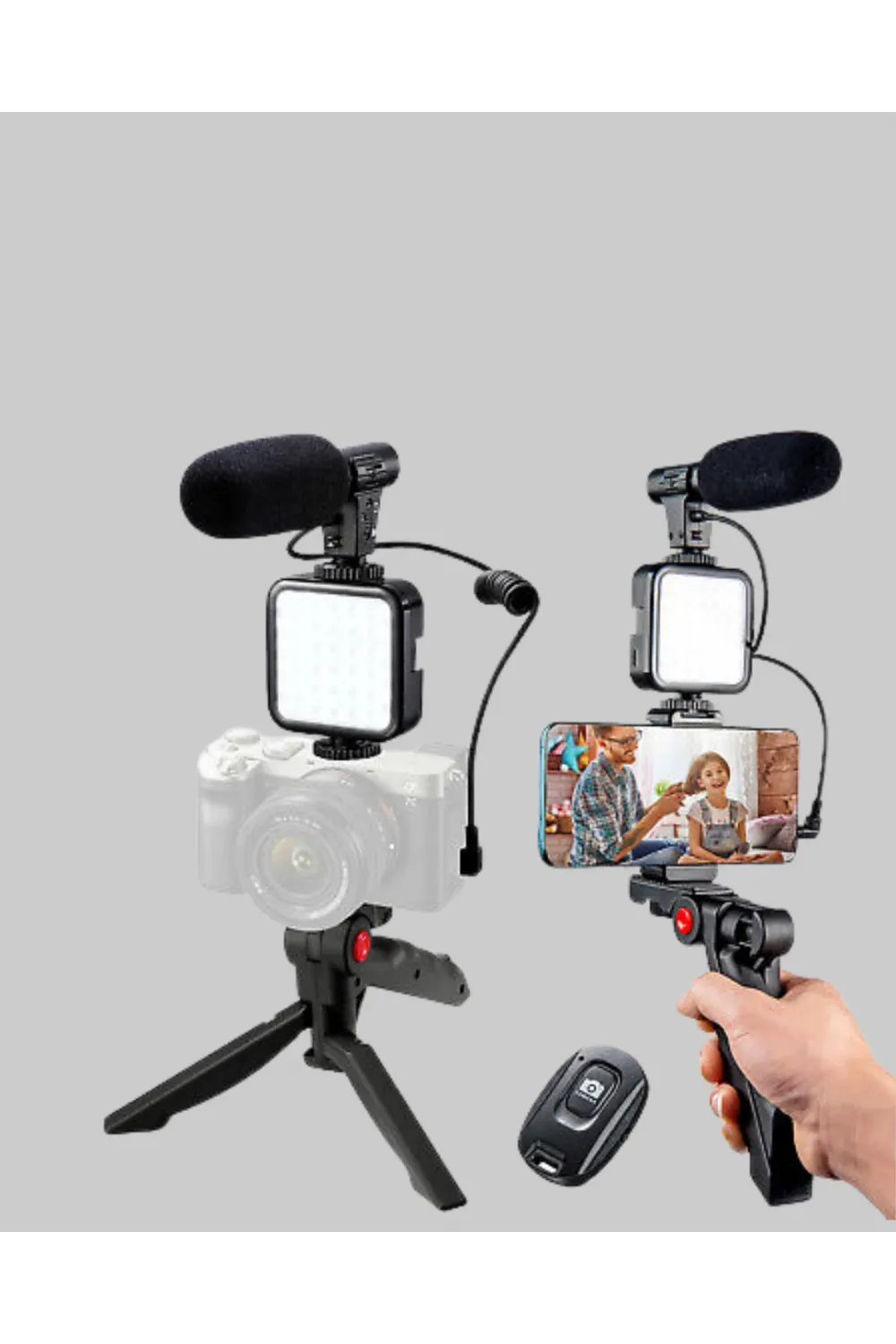Video Çekim Kiti Tripod Led Işık Harici Mikrofon Ve Bluetooth Kumanda Seti