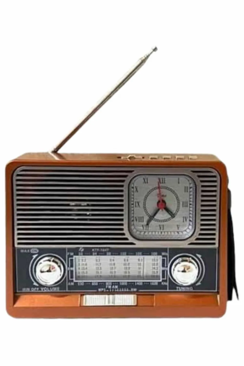 Vintage Nostaljik Radyo Aux Usb Sd Kart Girişli Şarjlı Bluetooth Bağlantılı