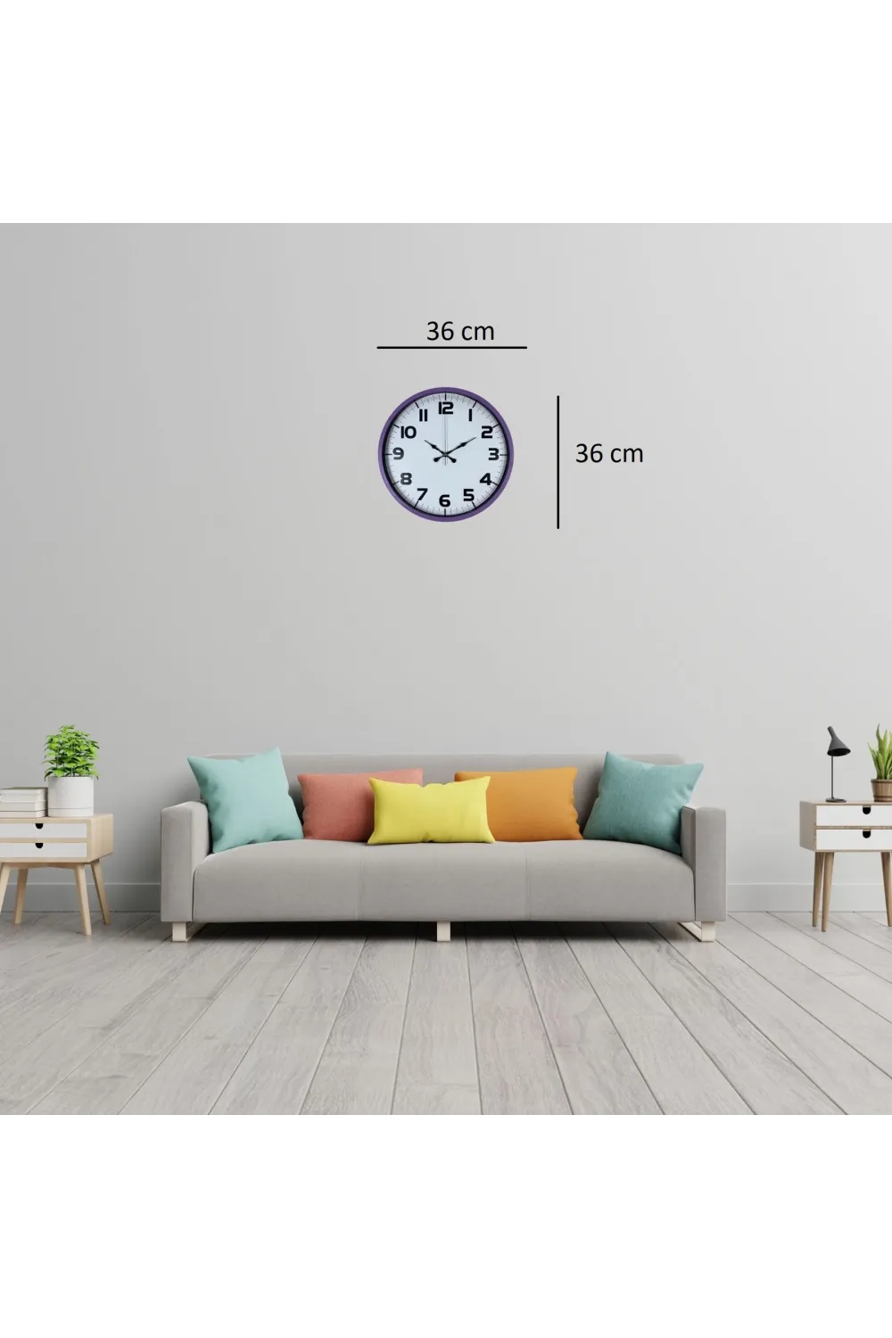 Violet Mor 36 Cm Standart Duvar Saati