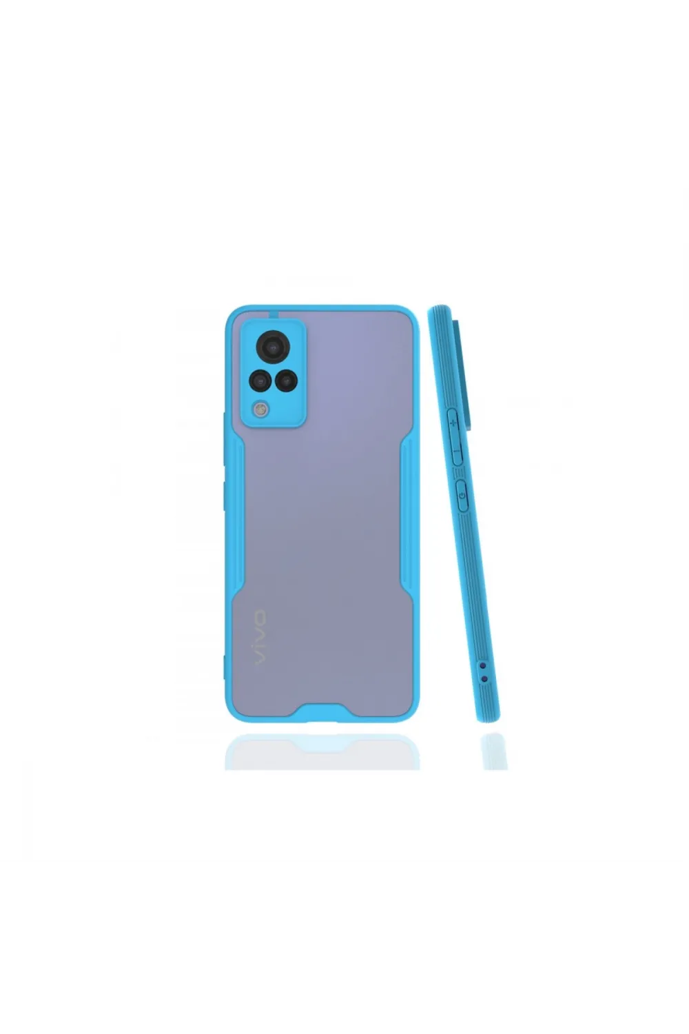 Vivo V21 Kılıf Platin Silikon - Mavi