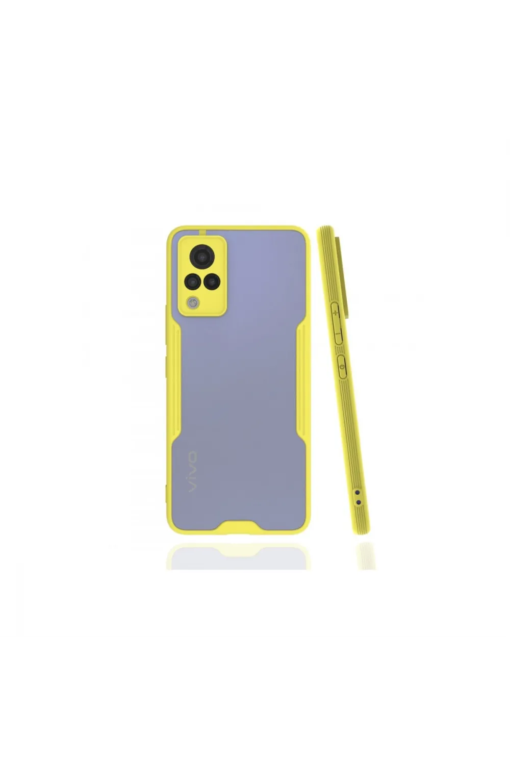 Vivo V21 Kılıf Platin Silikon - Sarı