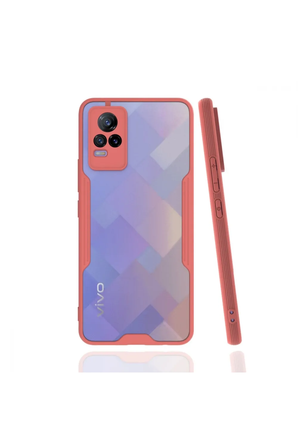 Vivo V21e Kılıf Platin Silikon - Pembe