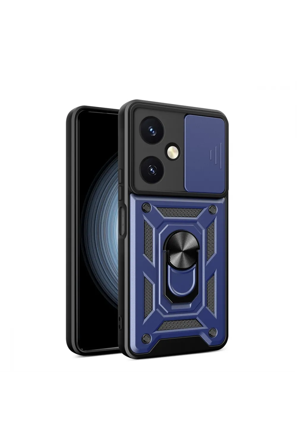 Vivo Y27 Kılıf Pars Lens Yüzüklü Silikon - Lacivert