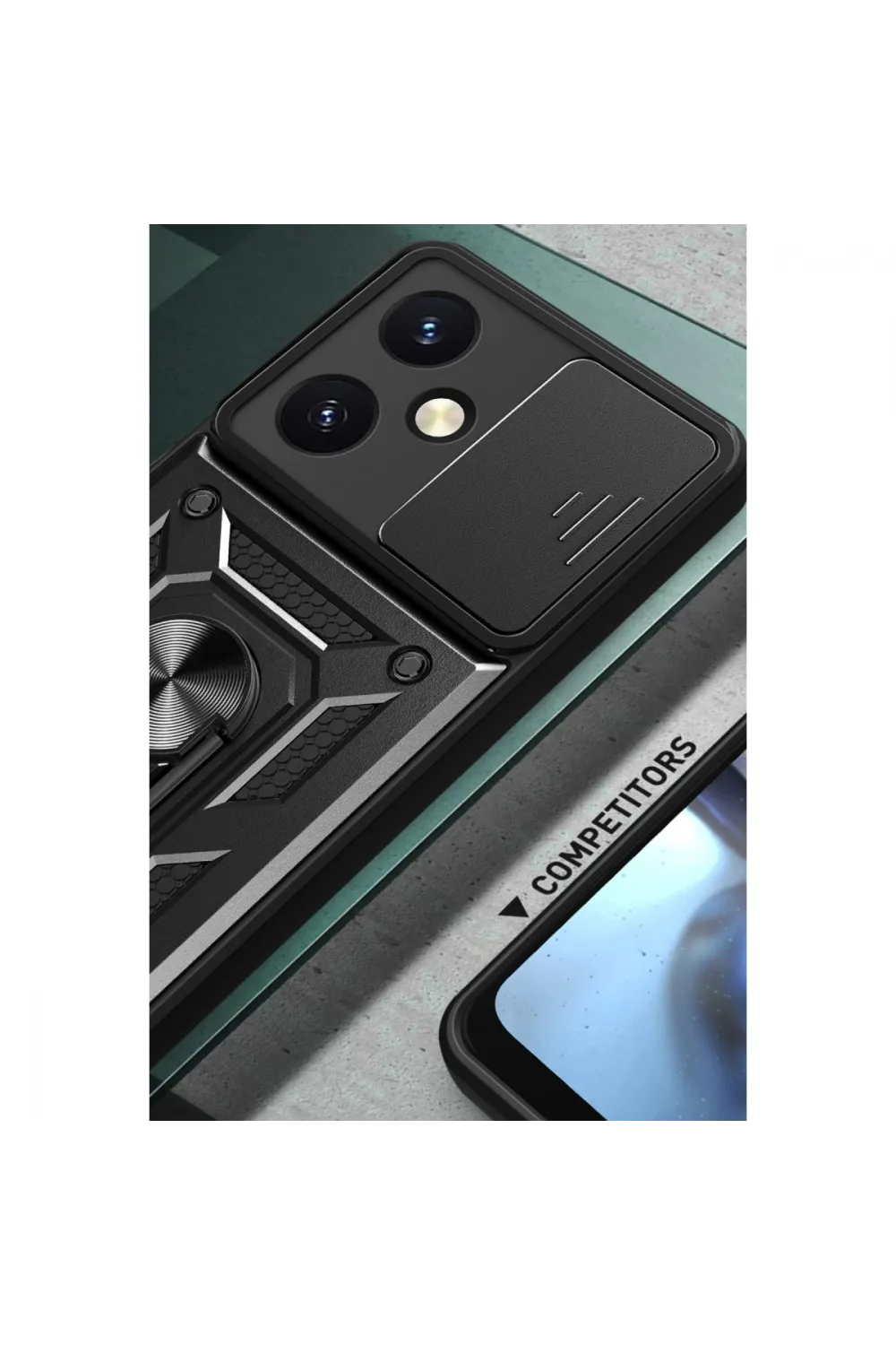 Vivo Y27 Kılıf Pars Lens Yüzüklü Silikon - Yeşil
