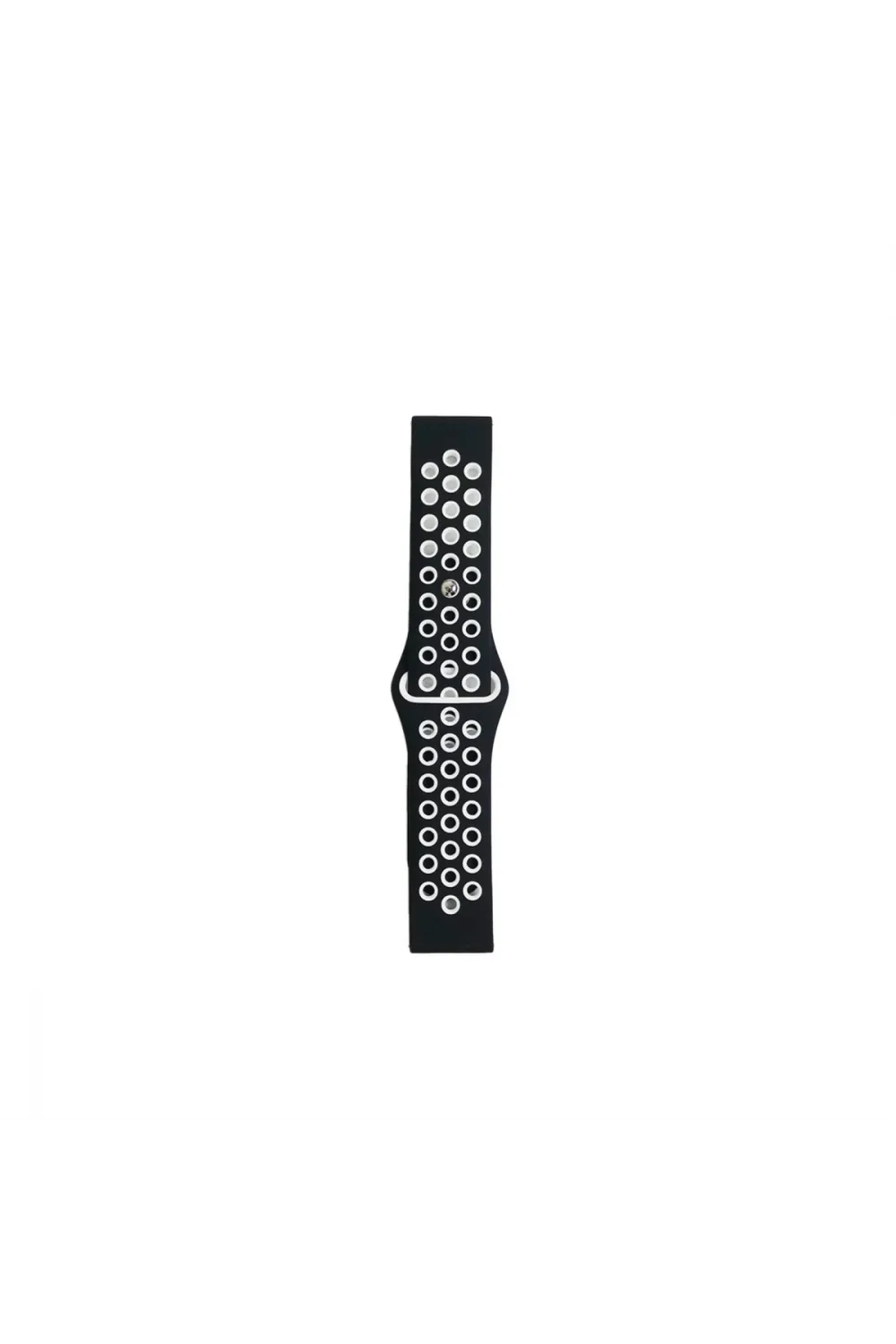 Watch 20mm Spor Delikli Kordon (saat Değildir) - Siyah-beyaz