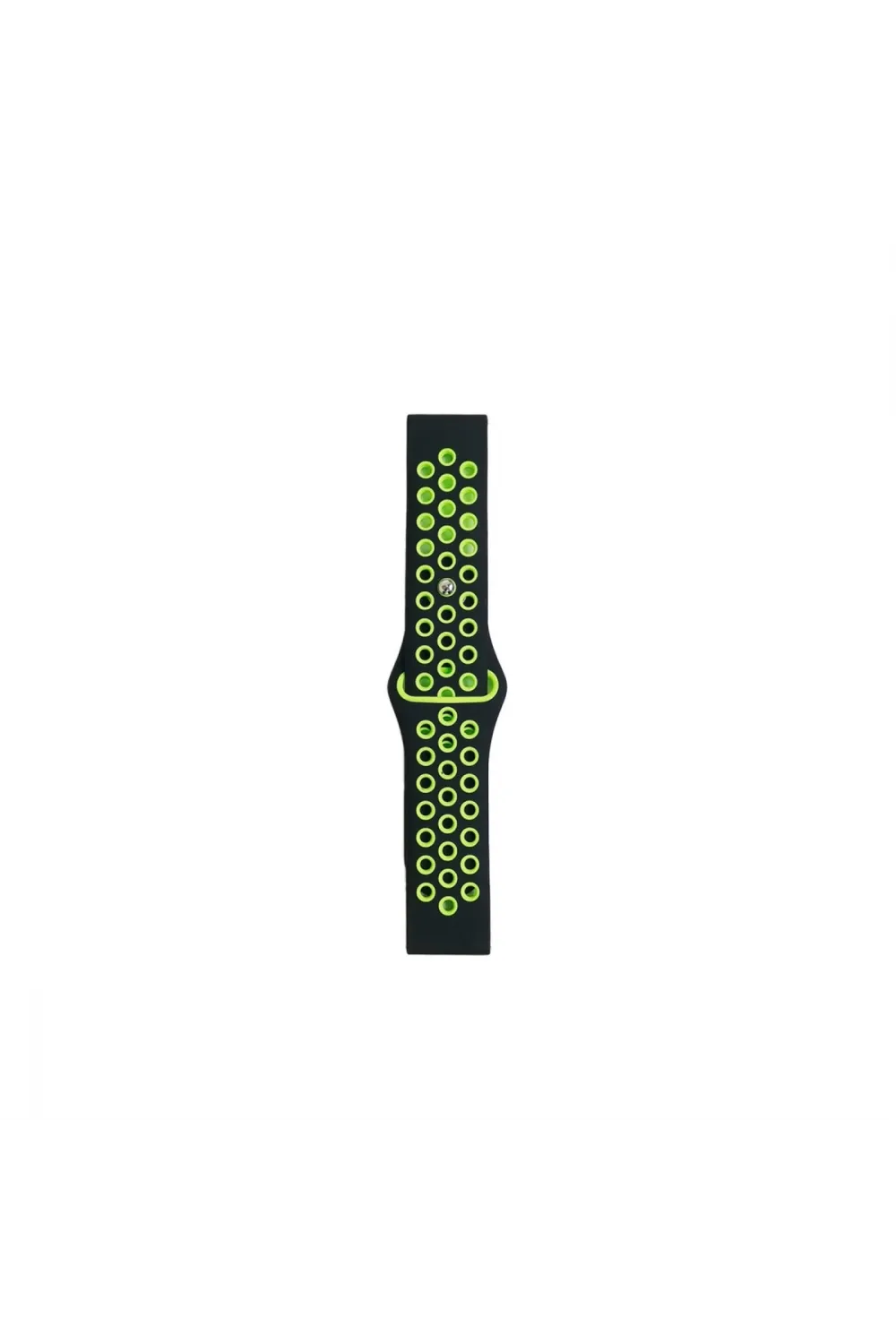 Watch 20mm Spor Delikli Kordon (saat Değildir) - Siyah-yeşil