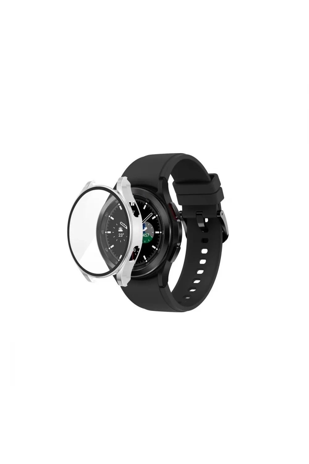 Watch 5 44mm Wall Camlı Kasa Ekran Koruyucu - Gümüş