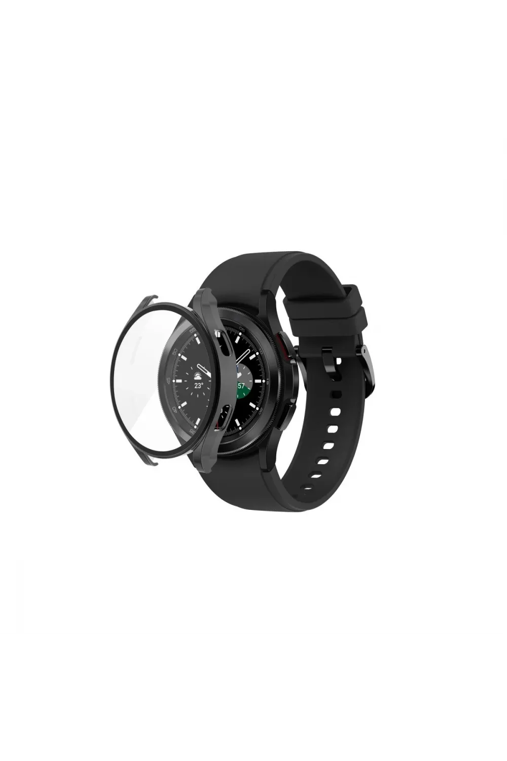 Watch 5 44mm Wall Camlı Kasa Ekran Koruyucu - Siyah