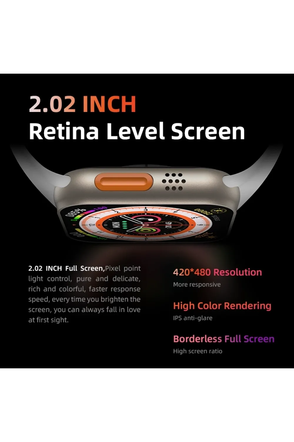 Watch 8 Hw8 Ultra Adventure 2.02inc Siri Nfc Bluetooth Arama Ios Android Uyumlu Akıllı Saat