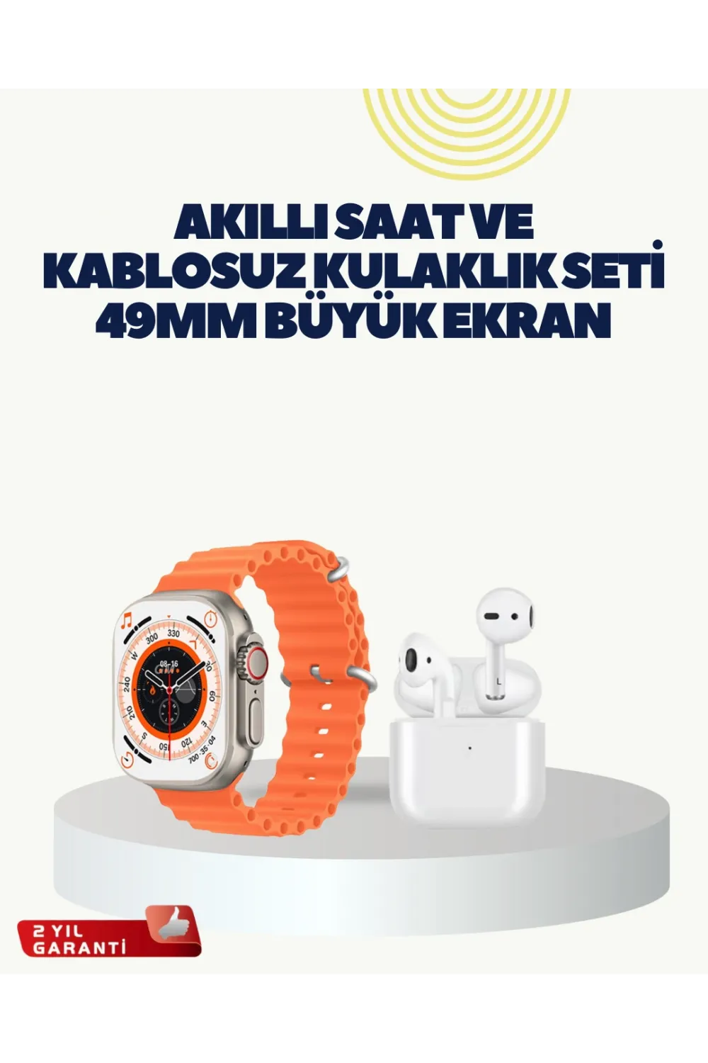 Watch 9 Max Akıllı Saat Kulaklık Seti Sağlık Takipli 45 Mm Geniş Ekran