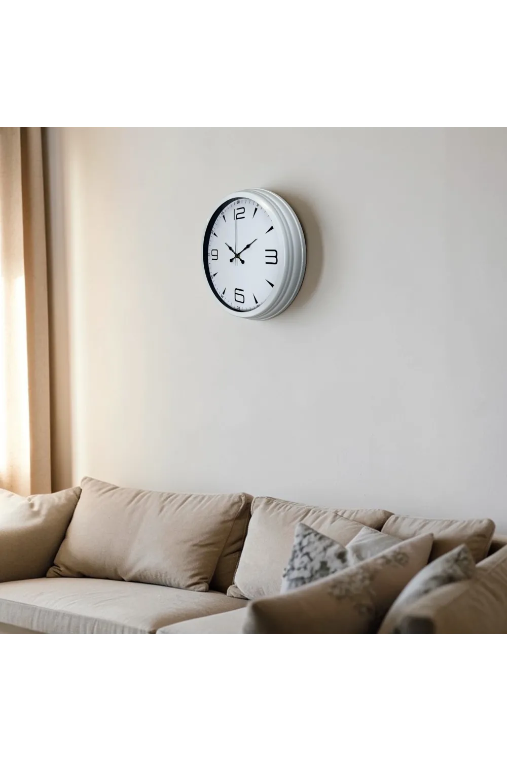 White Index 40 Cm Metal Duvar Saati