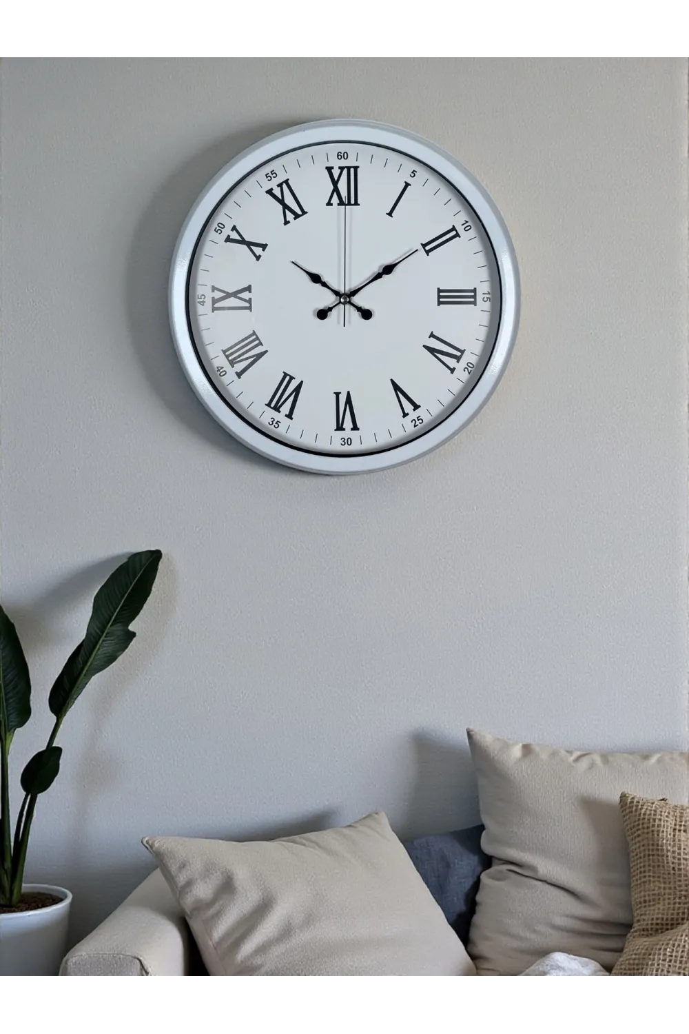 White Prime Roma Rakamlı 40 Cm Metal Duvar Saati