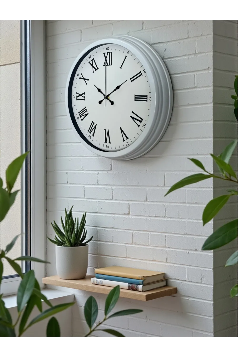 White Prime Roma Rakamlı 40 Cm Metal Duvar Saati